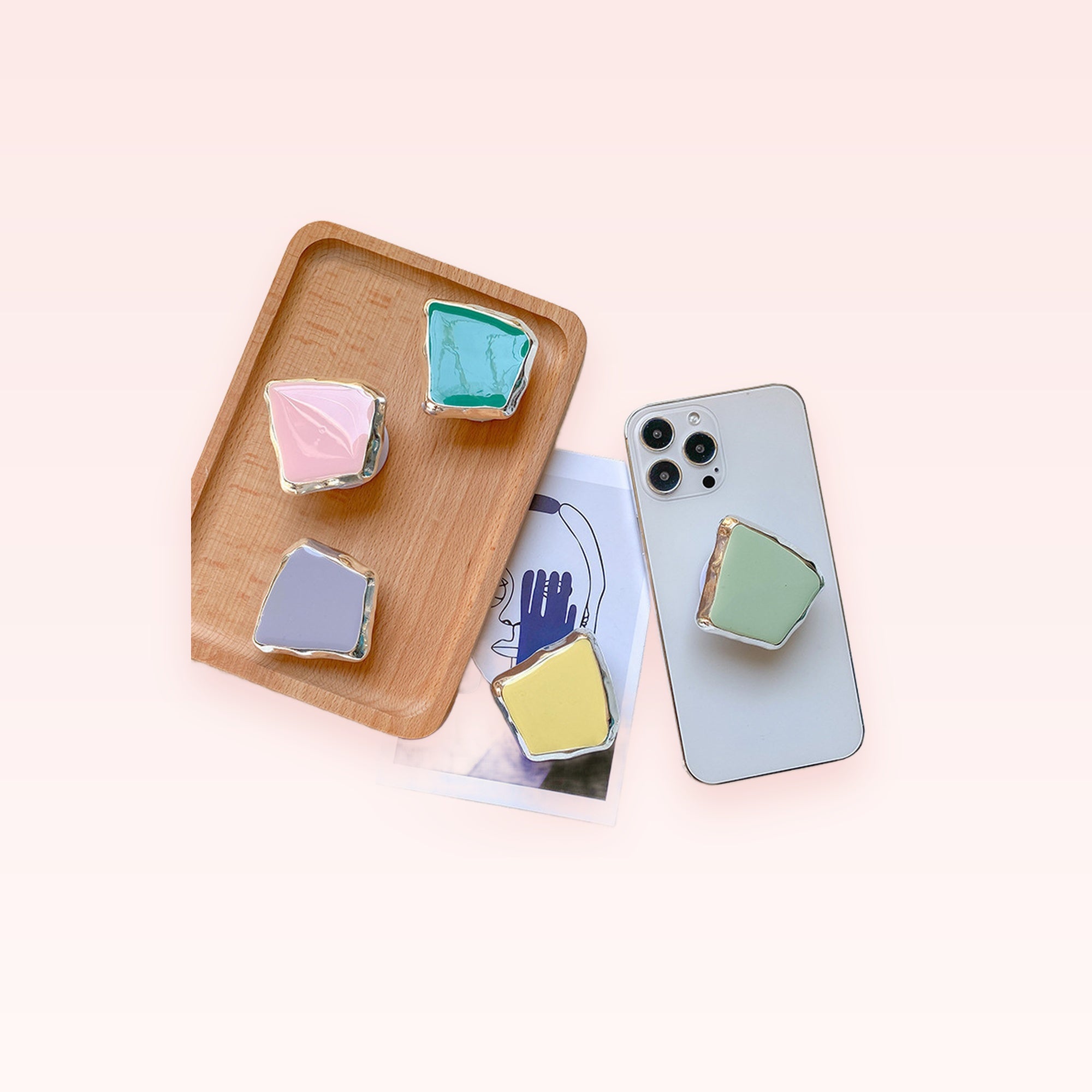 Chunky Irregular Pastel Phone Grip | Cute Kawaii Phone Holder Stand