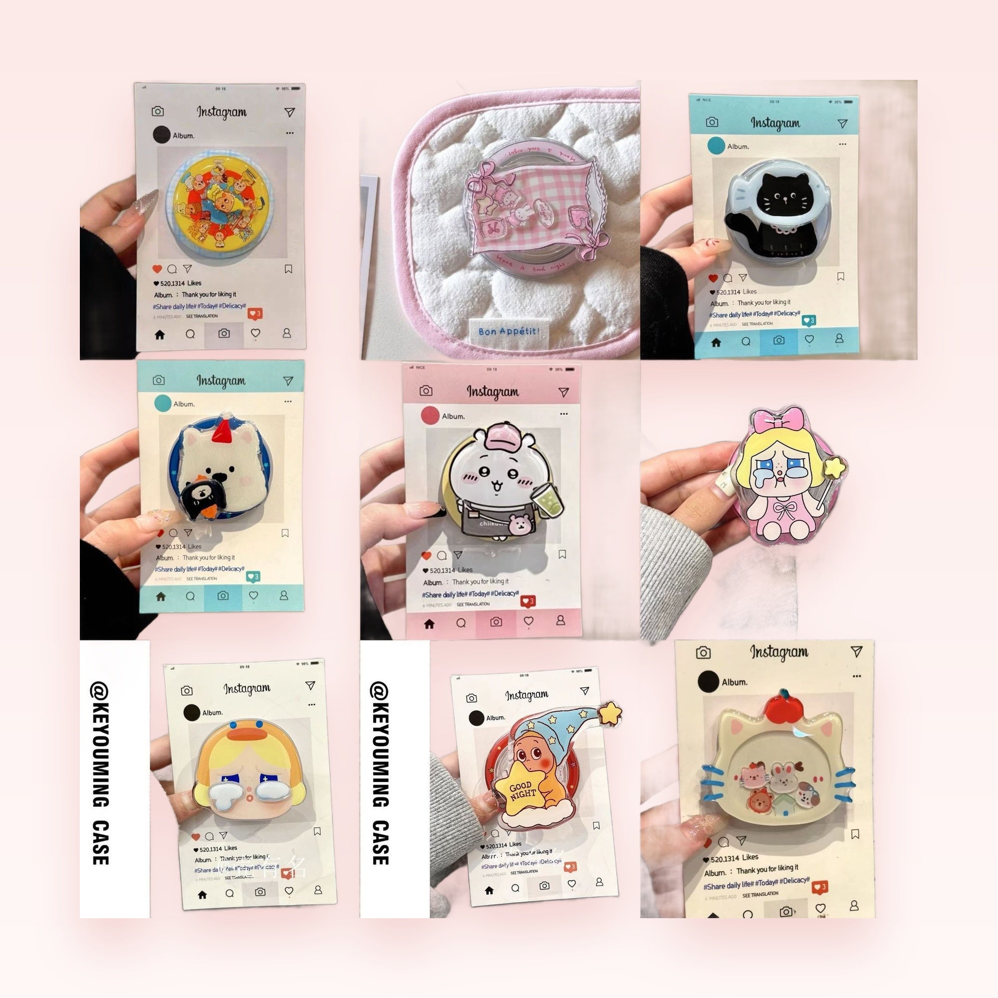 Assorted Kawaii Character Phone Grips | Cute Pop Socket Stands