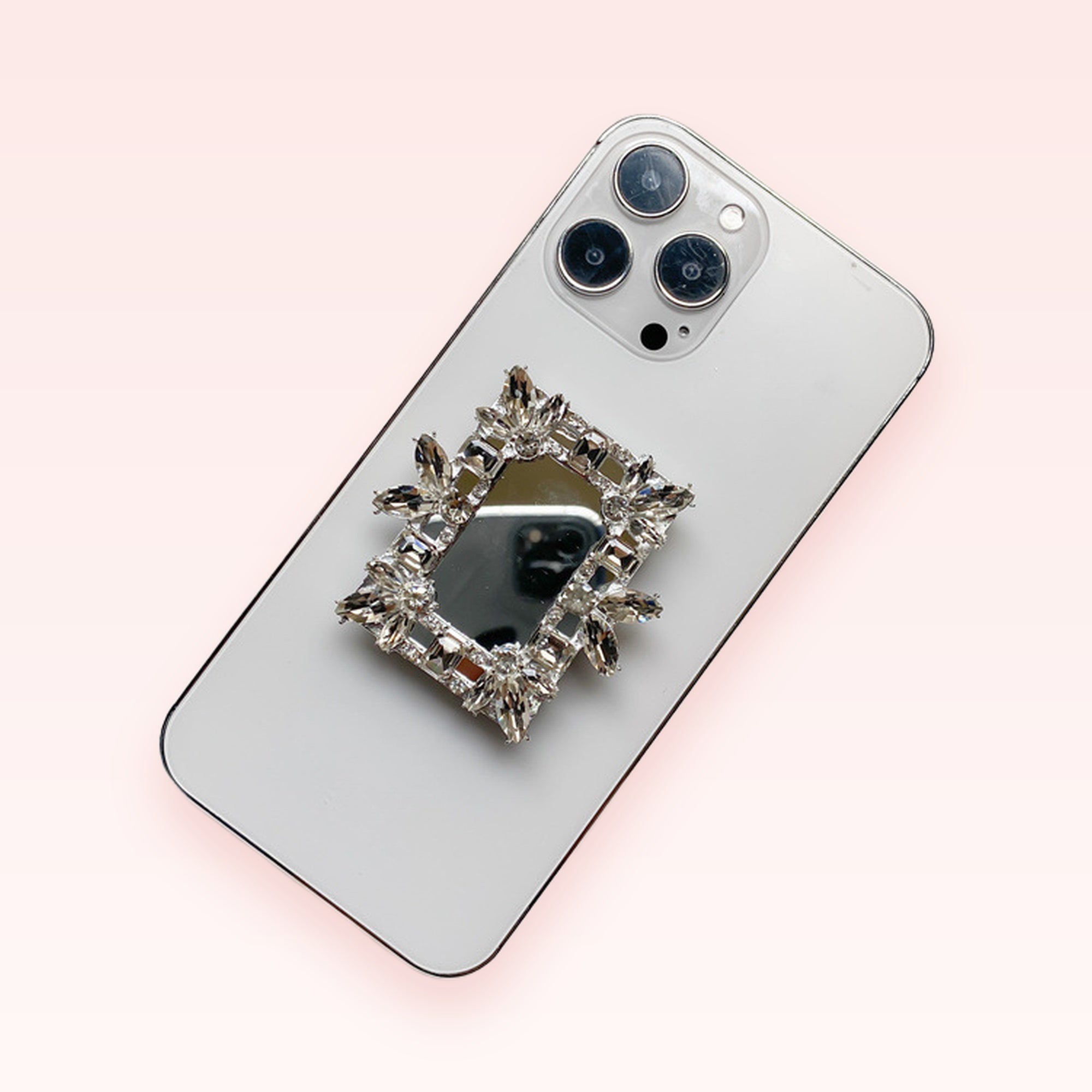 Rhinestone Mirror Phone Grip | Glamorous Crystal Pop Socket Stand