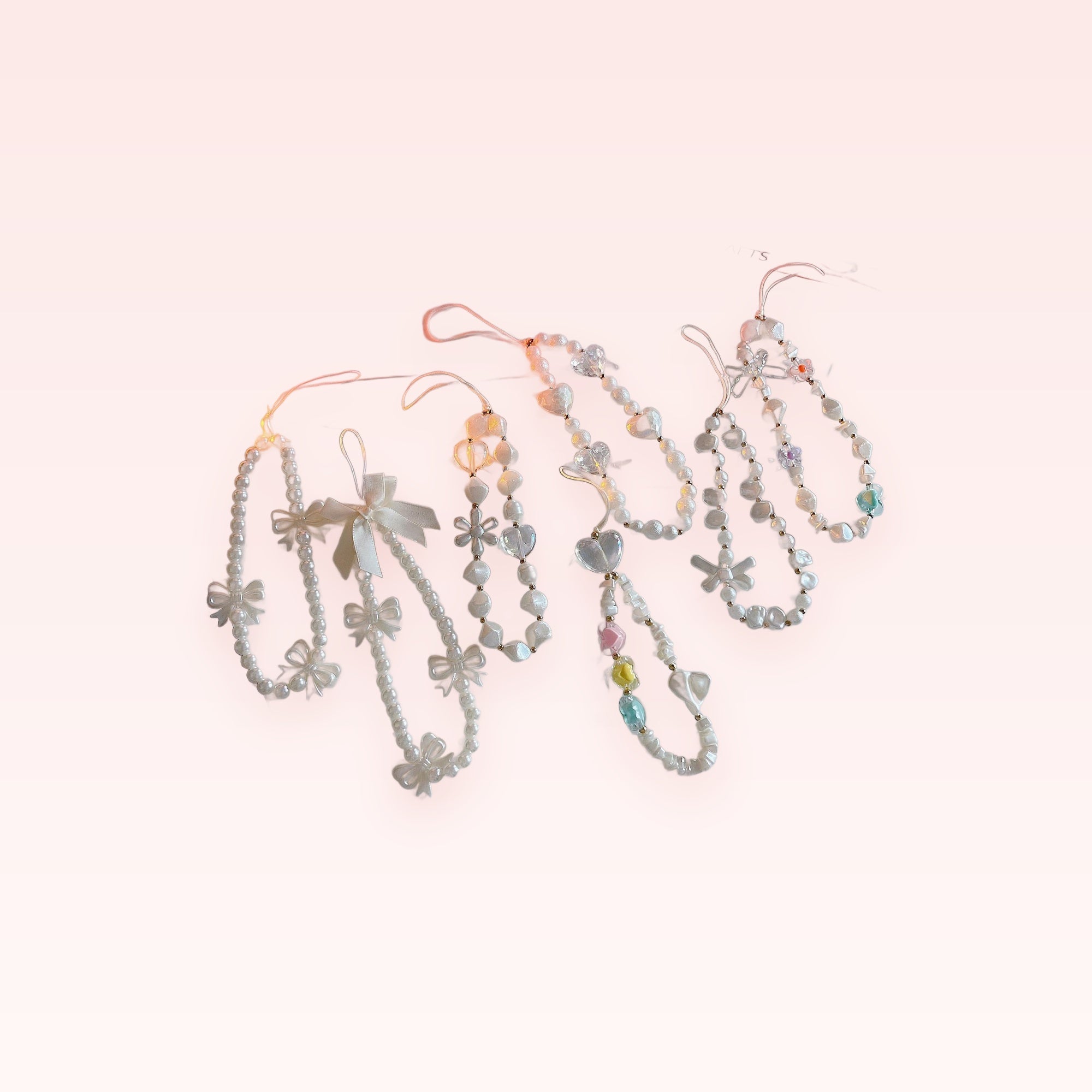 Kawaii Pearl Phone Charm Strap | Cute Beaded Wrist Lanyard | Y2K Aesthetic Phone Accessory | Gift for Her