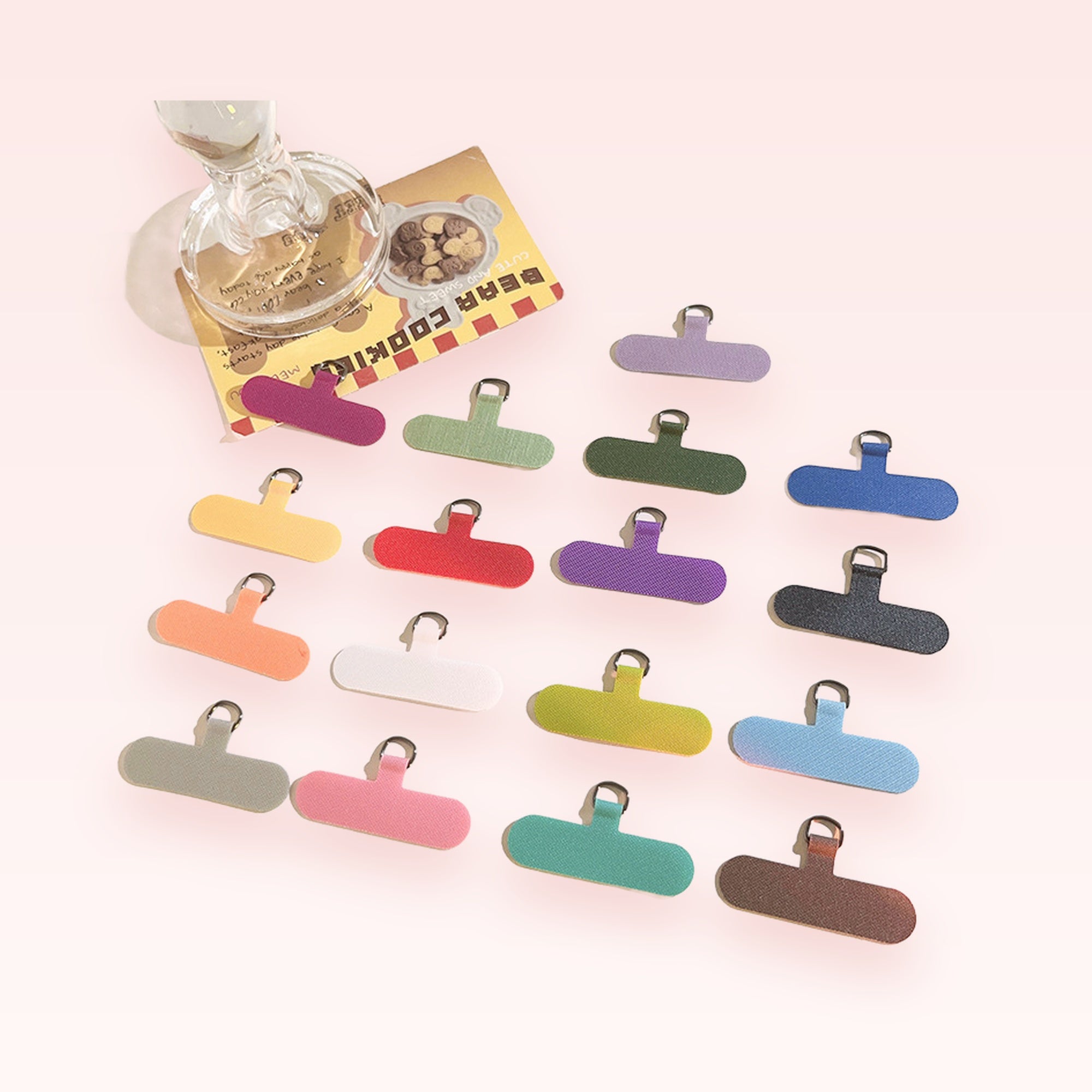 SIMPLYBUBBI — Assorted Plain Phone Patch Tabs | Universal Lanyard Connectors