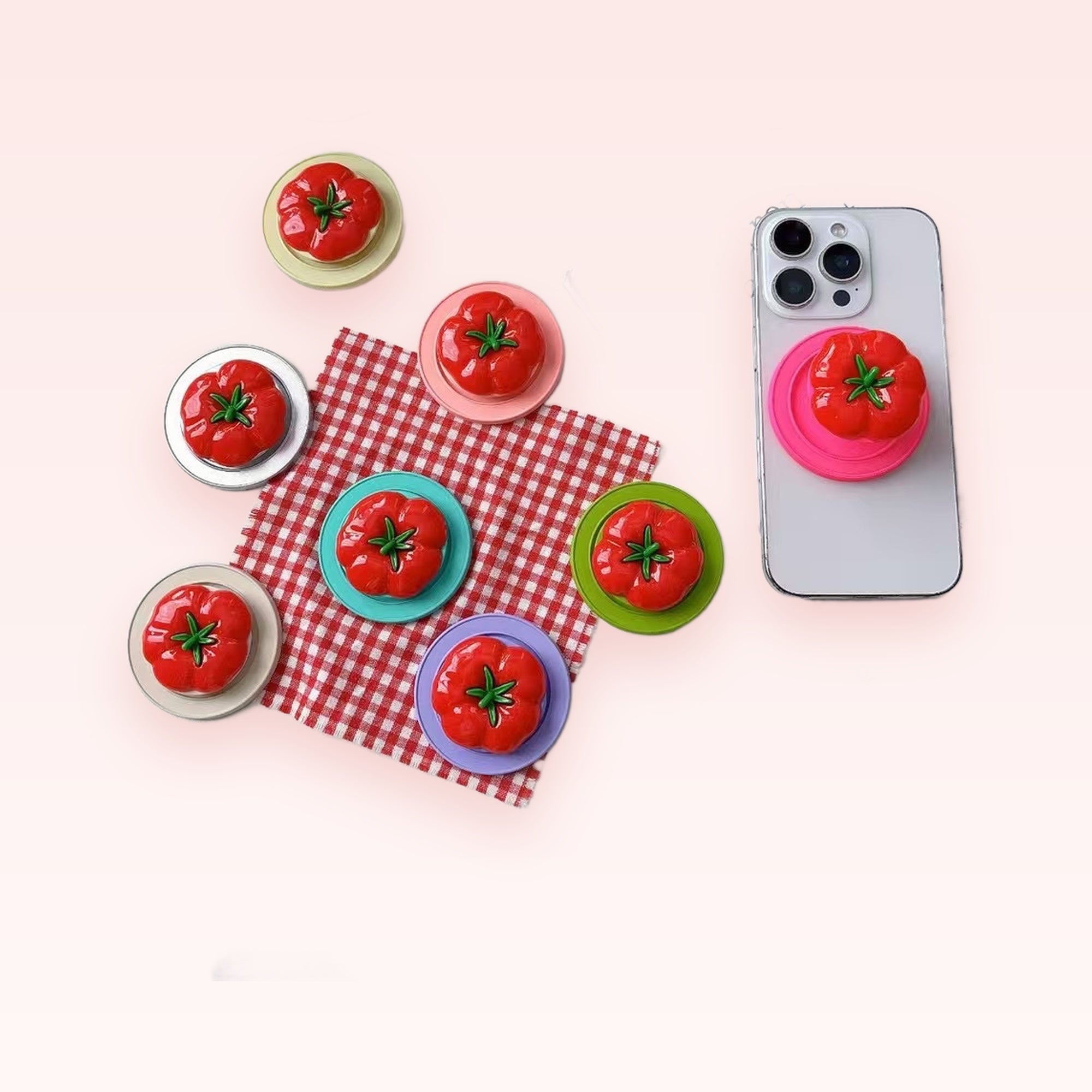 Cute Tomato Phone Grip | Kawaii Red Vegetable Pop Socket Stand