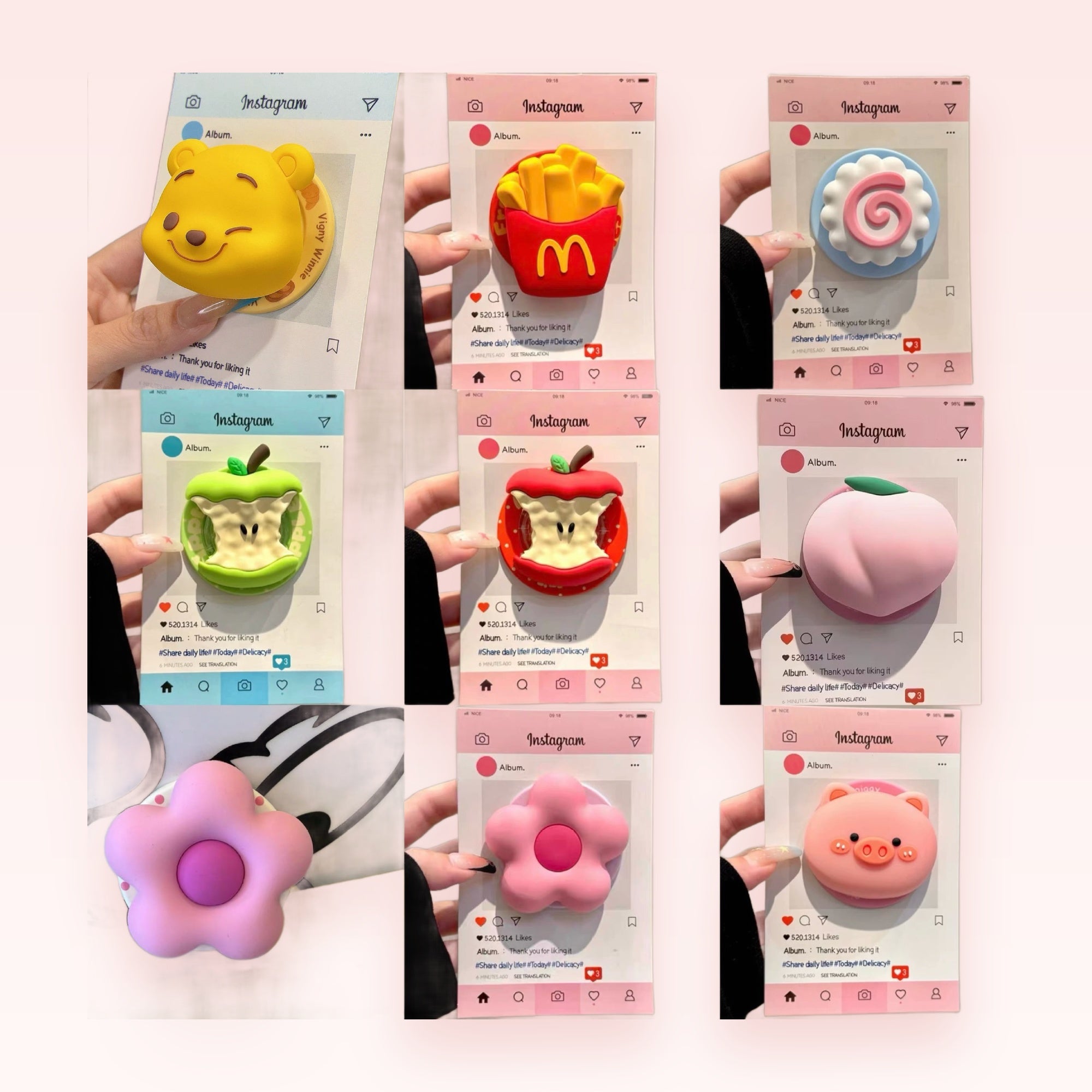 Cute Cartoon Character Phone Grip | Kawaii Pop Socket Stand