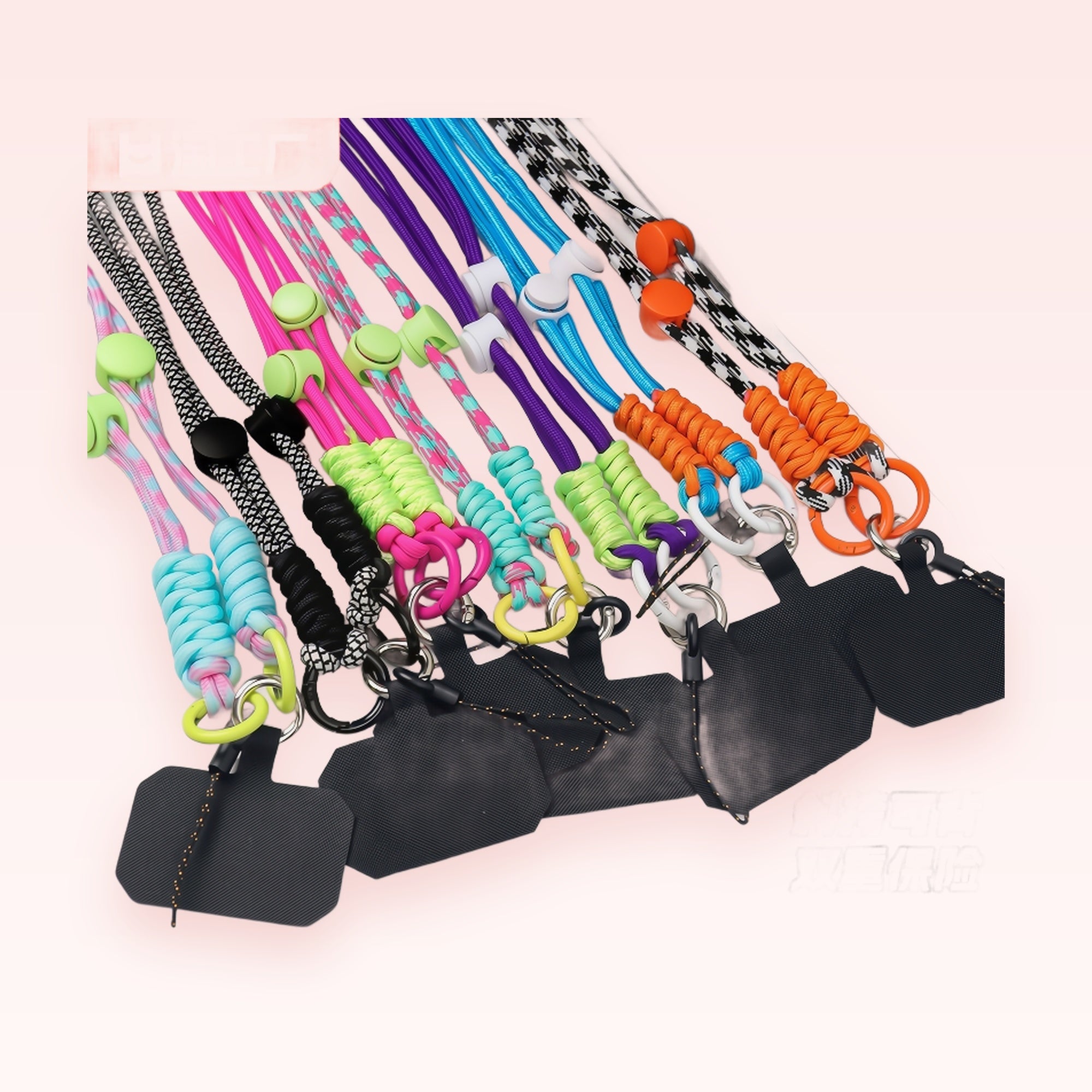 Aesthetic Braided Lanyard Phone Charm | Colorful Crossbody Strap with Phone Patch