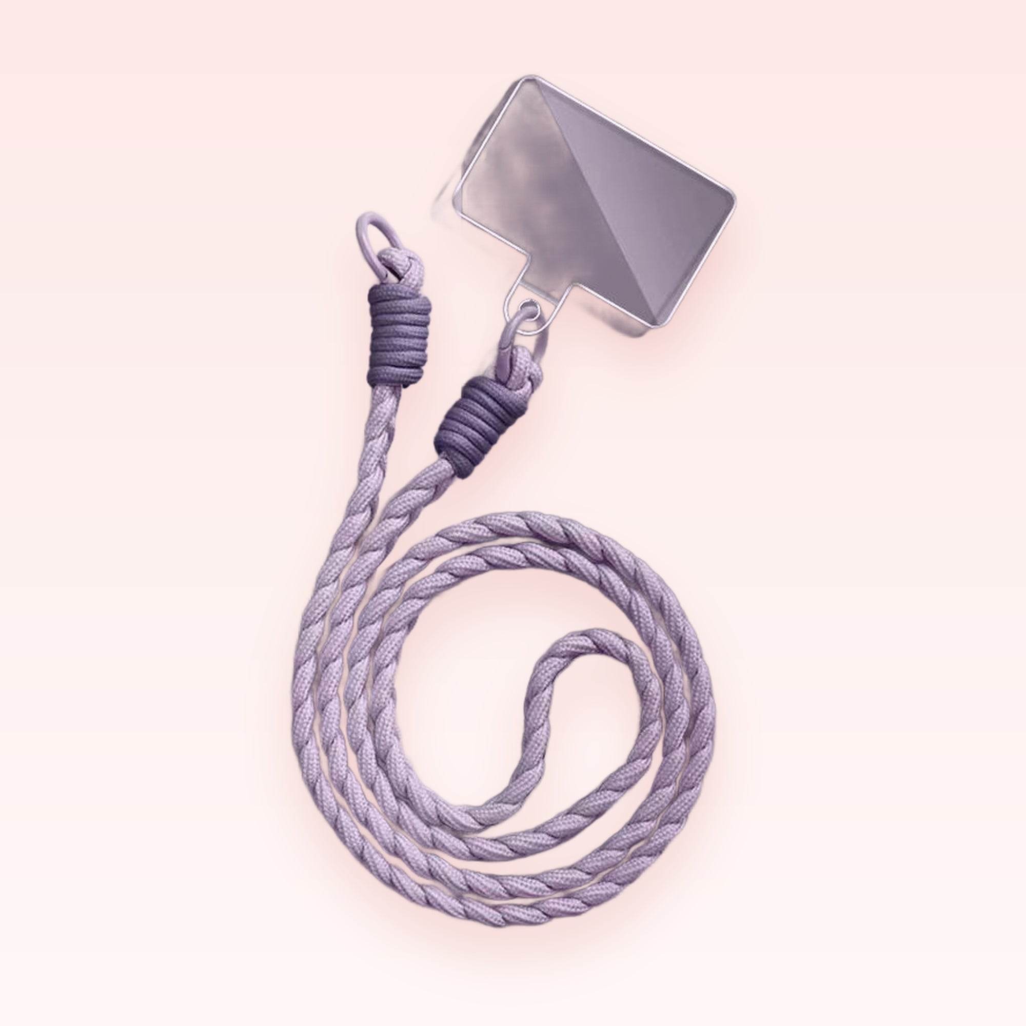 Braided Purple Phone Wrist Strap | Durable Woven Lanyard with Clear Patch