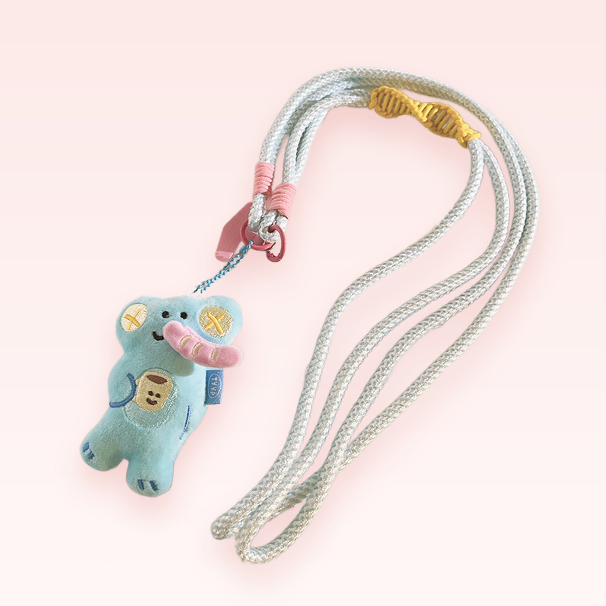 Kawaii Blue Elephant Plush Phone Lanyard | Cute Animal Charm Neck Strap