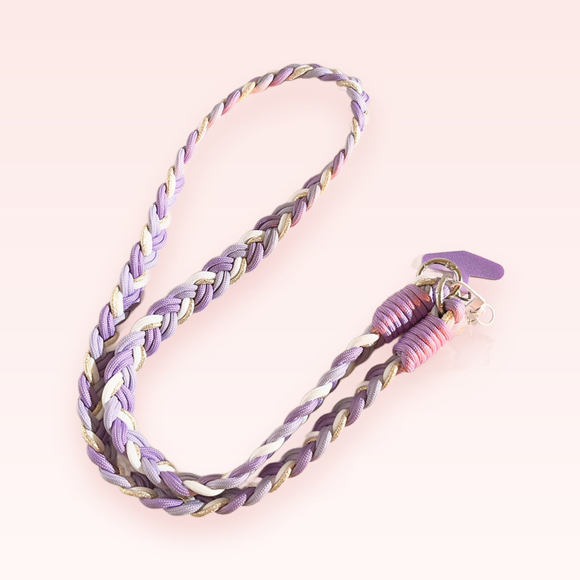 Braided Purple & White Phone Lanyard | Aesthetic Crossbody Phone Strap