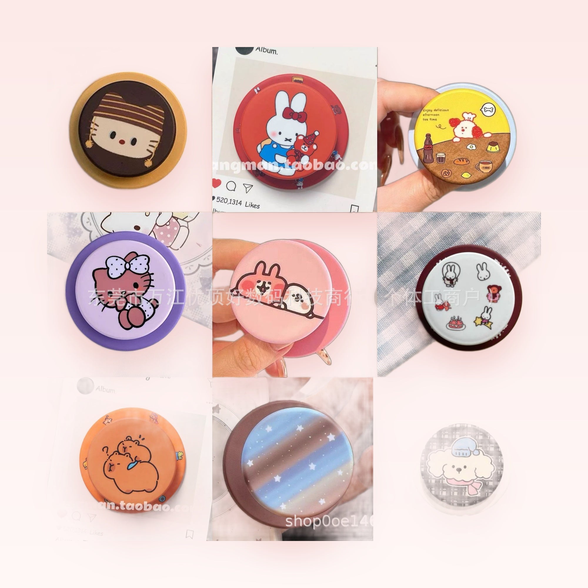 Kawaii Cartoon Character Phone Grip Collection | Cute Animal Pop Socket Stand