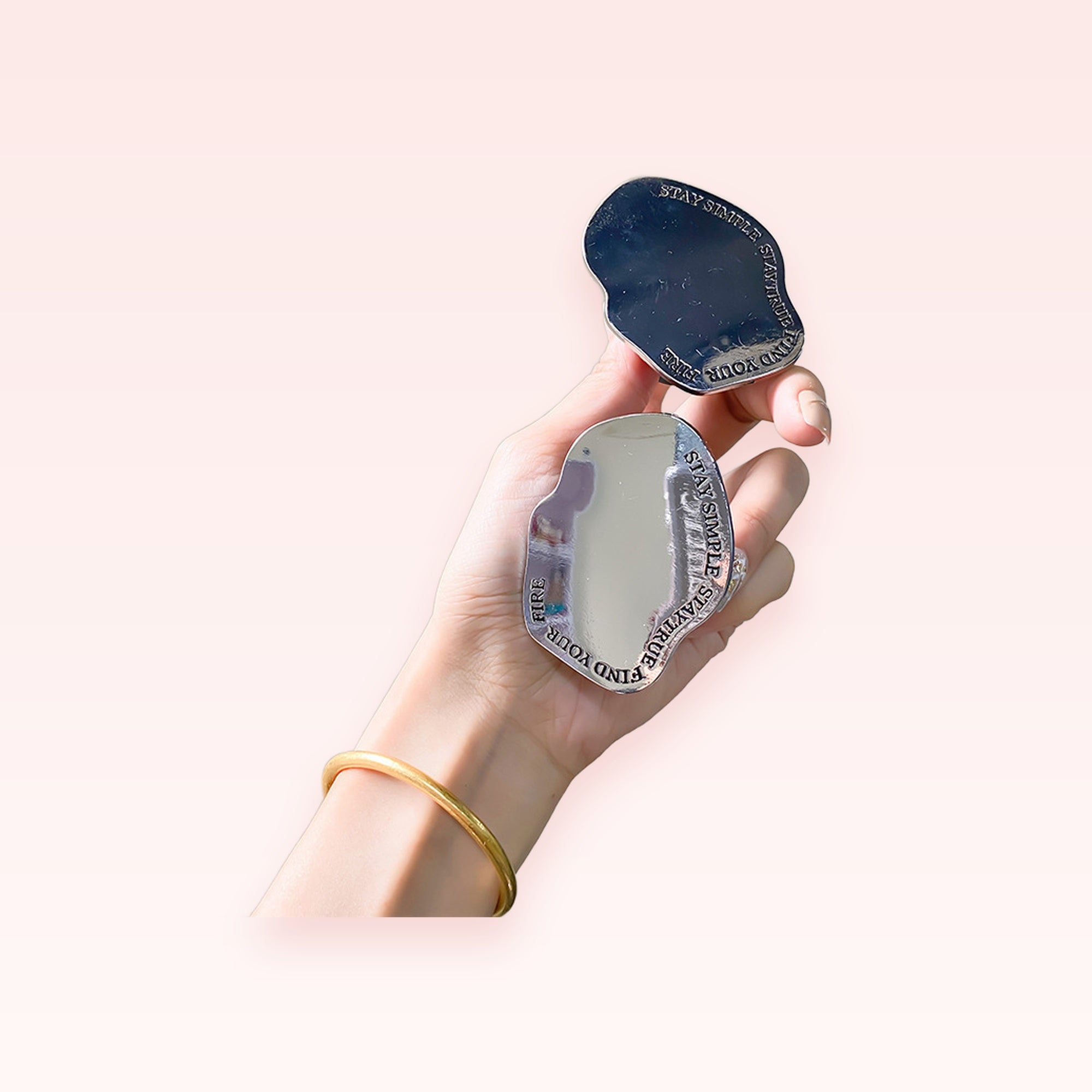 Irregular Mirror Phone Grip | Aesthetic Silver Pop Socket Stand | Y2K Kawaii Phone Accessory | Gift for Her