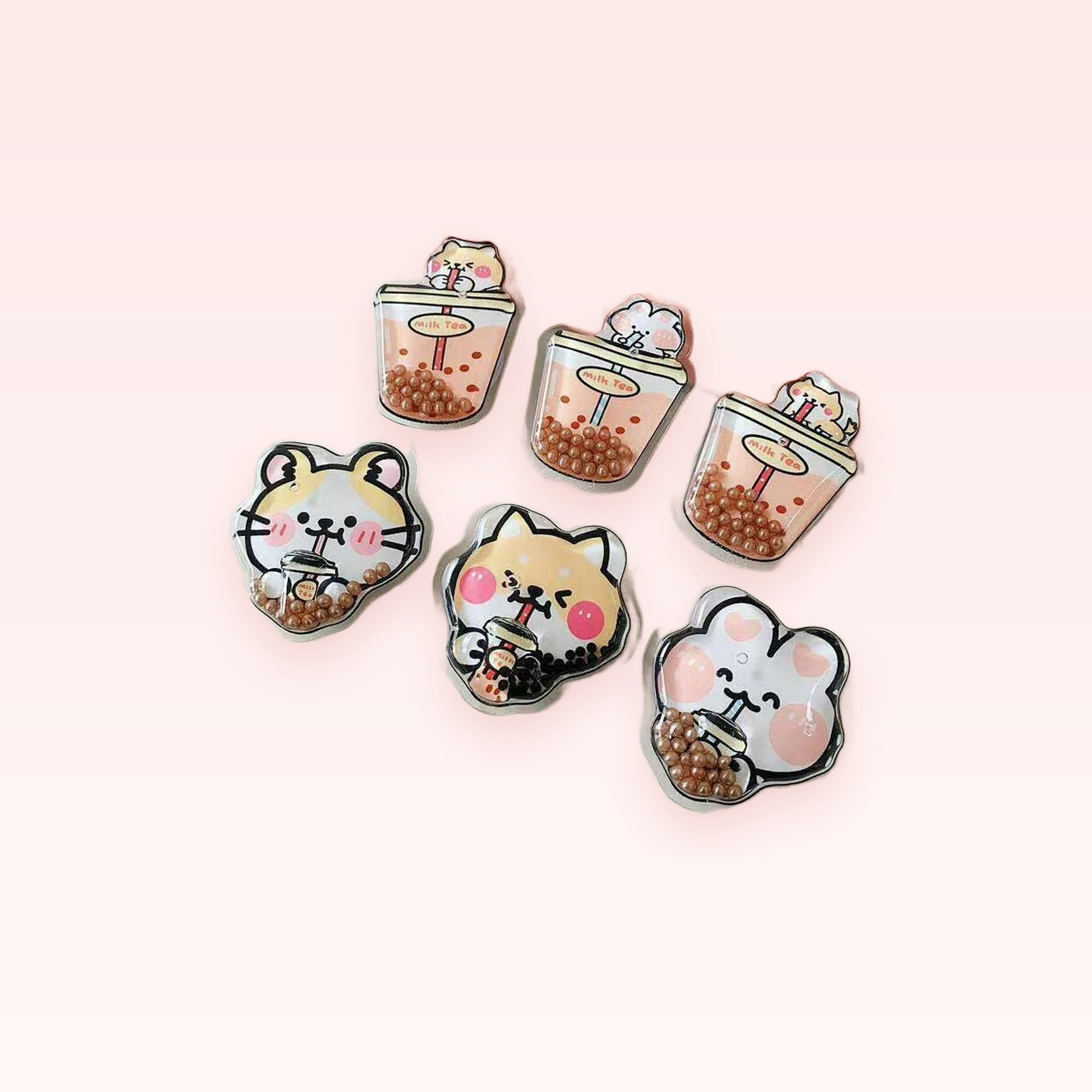 Kawaii Boba Tea Phone Grip | Cute Animal Bubble Tea Phone Stand