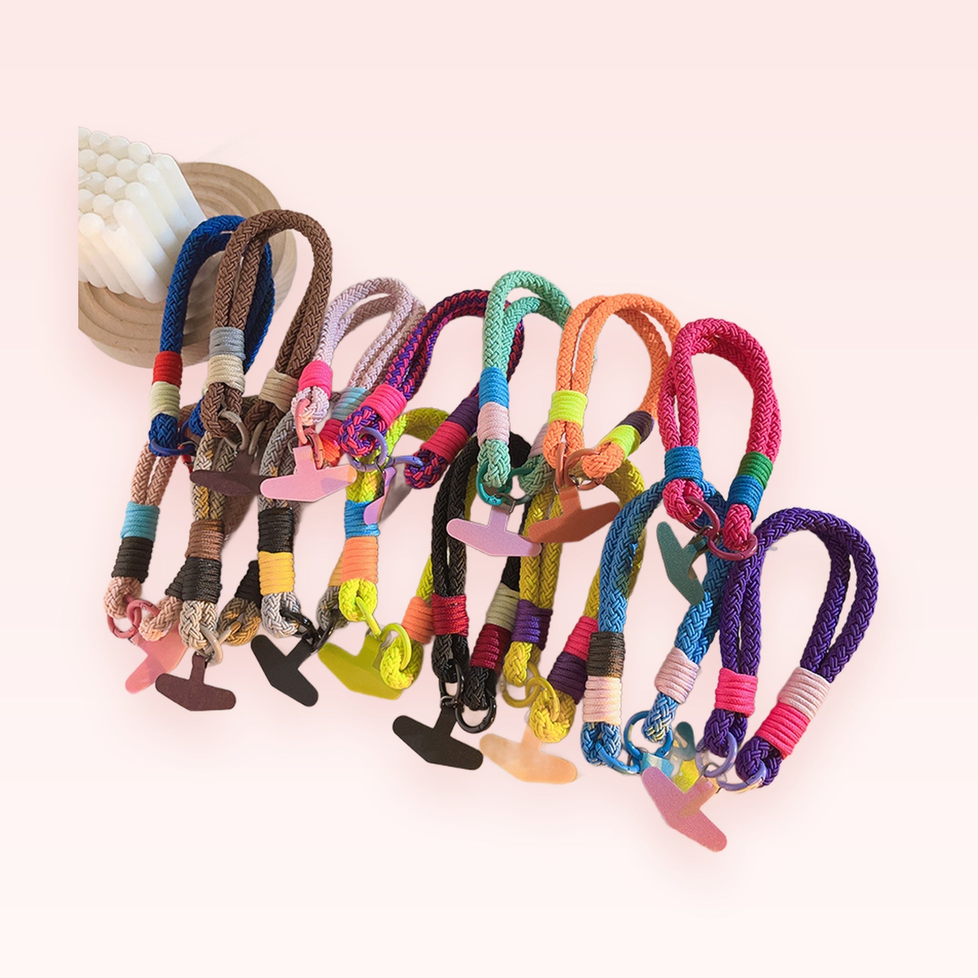 Colorful Braided Rope Phone Charm | Aesthetic Wrist Lanyard Strap