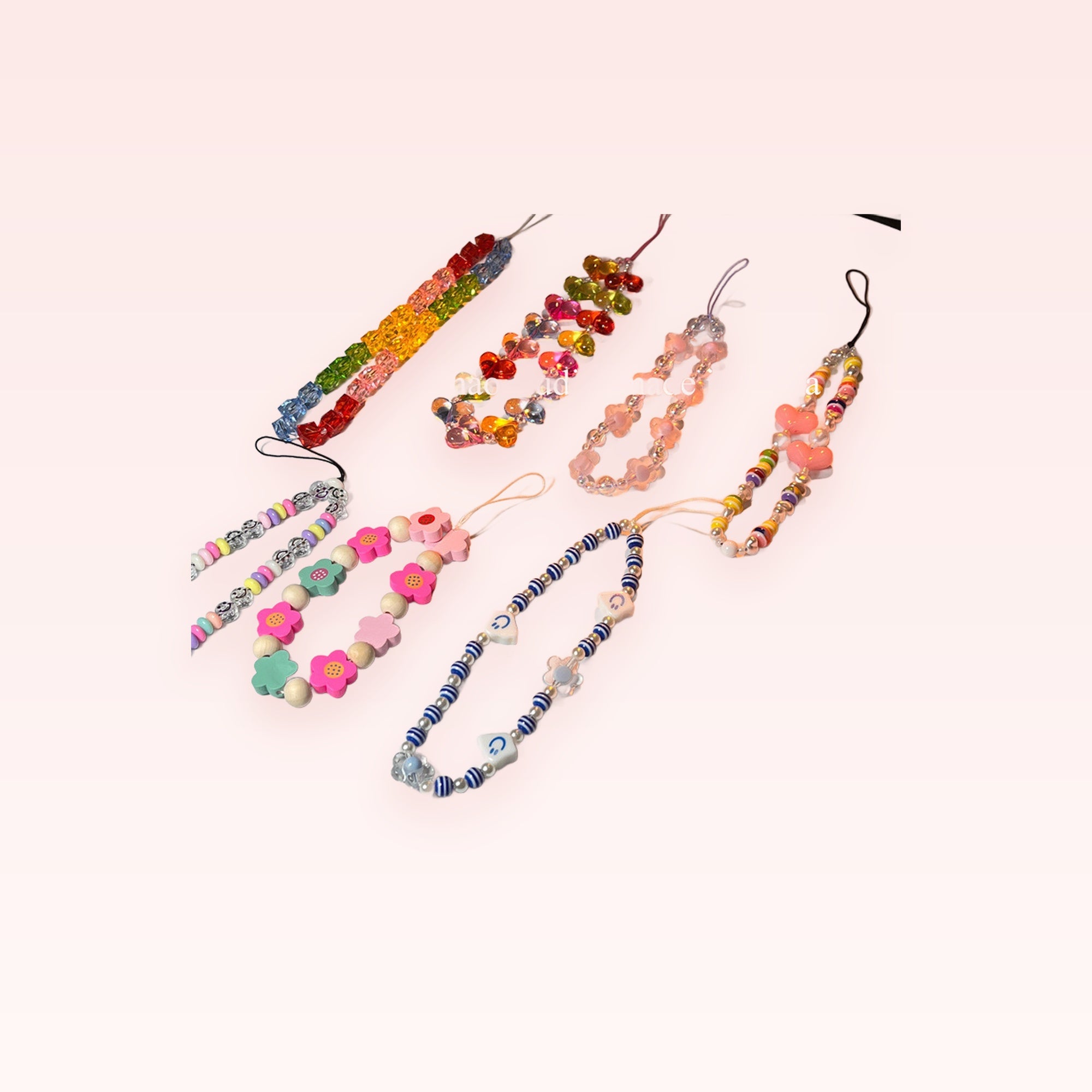 Kawaii Beaded Phone Charm Strap | Cute Wrist Lanyard for Phones