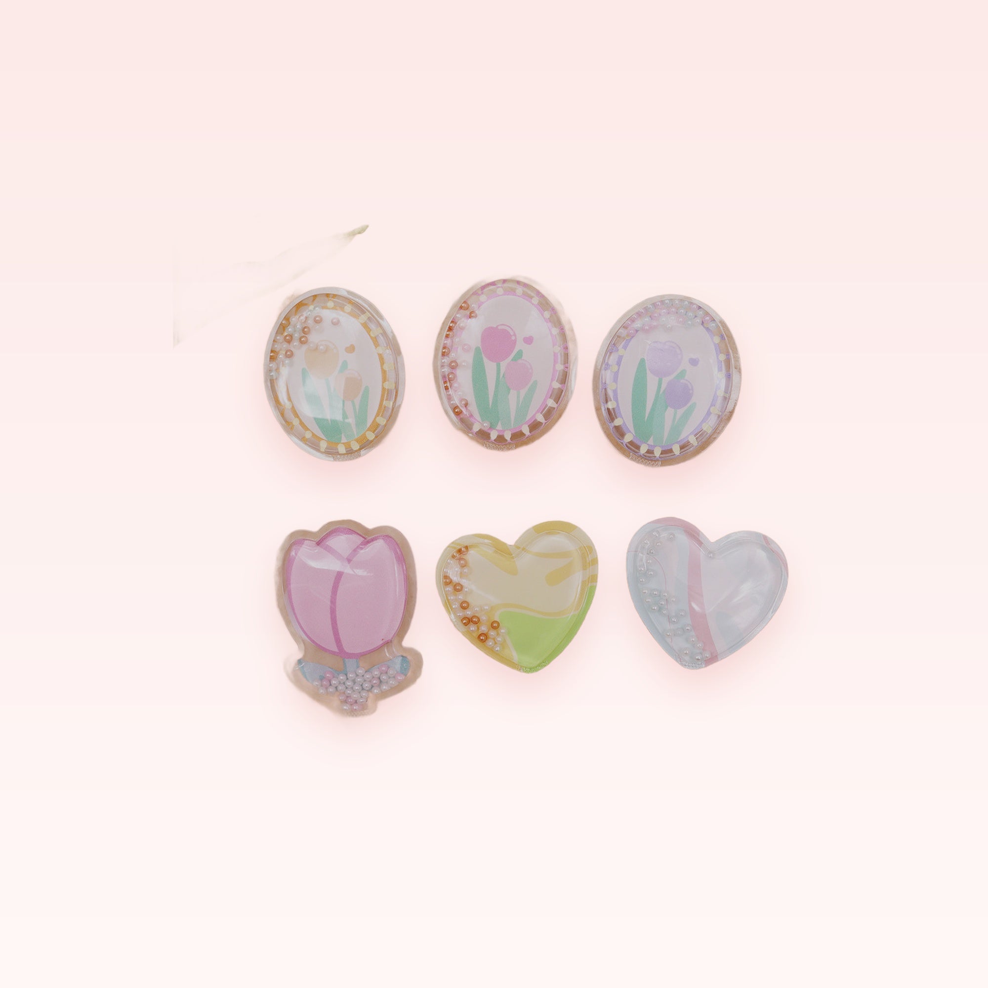 Kawaii Tulip & Heart Phone Grips | Pastel PopSocket Style Stand
