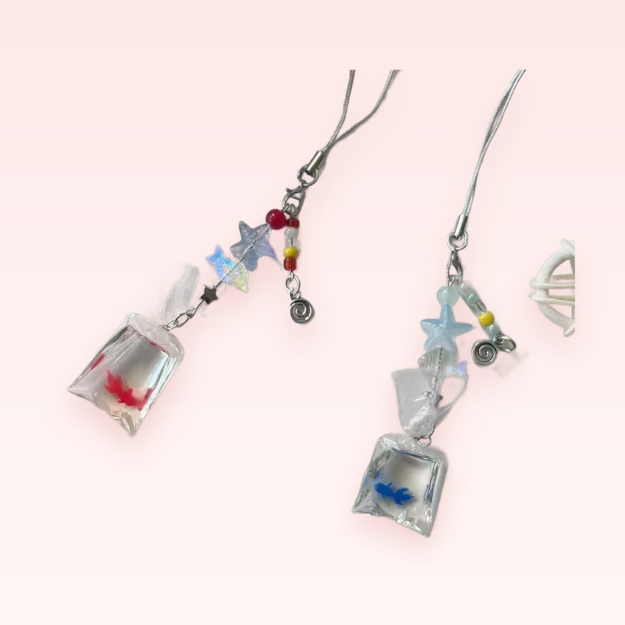 Kawaii Goldfish Bag Phone Charm | Aesthetic Star Beaded Wrist Strap