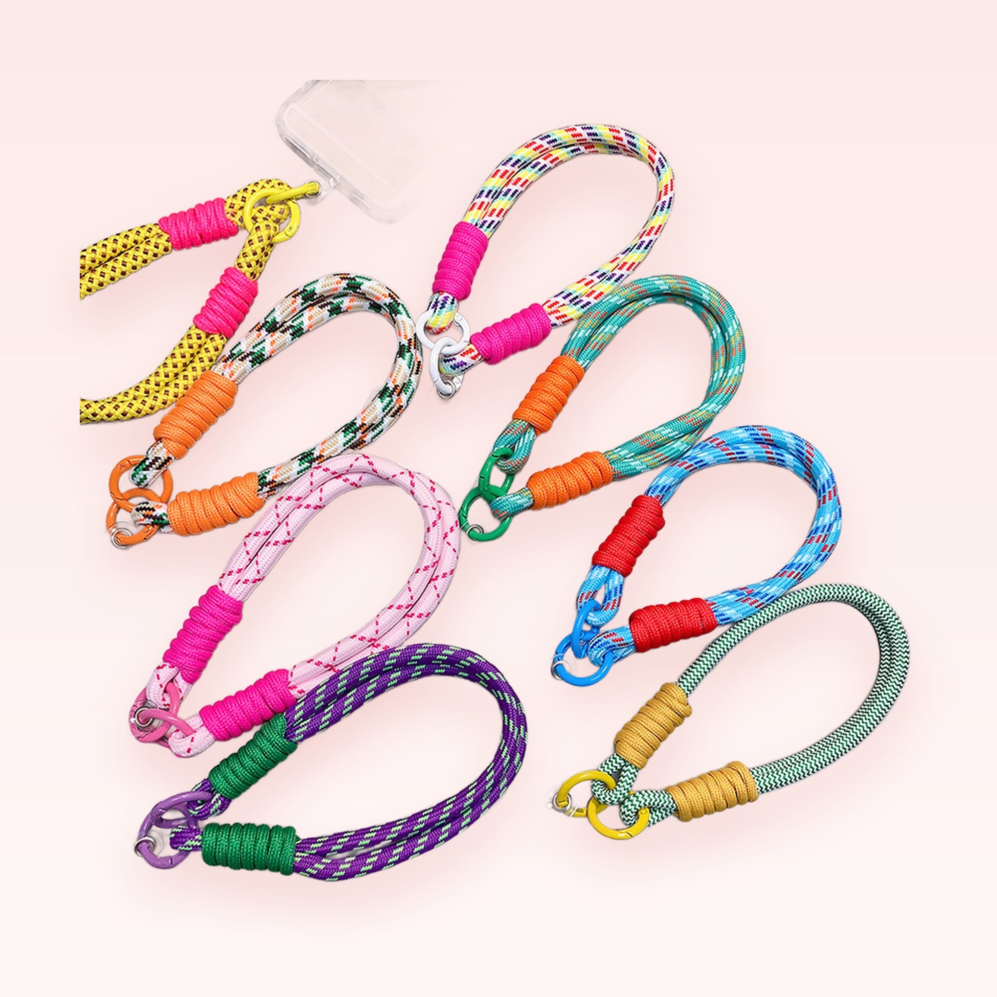Colorful Braided Rope Phone Charm Wristlet | Aesthetic Hand Lanyard Strap