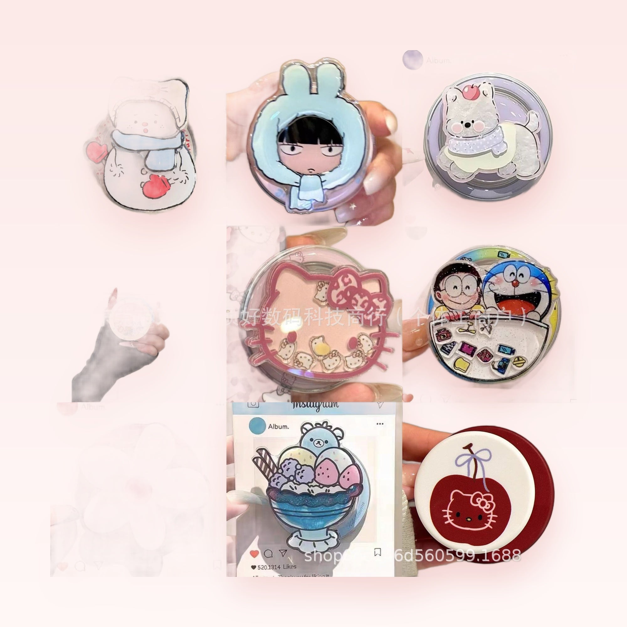Kawaii Cartoon Character Phone Grip Collection | Cute Pop Socket Stand for Phones