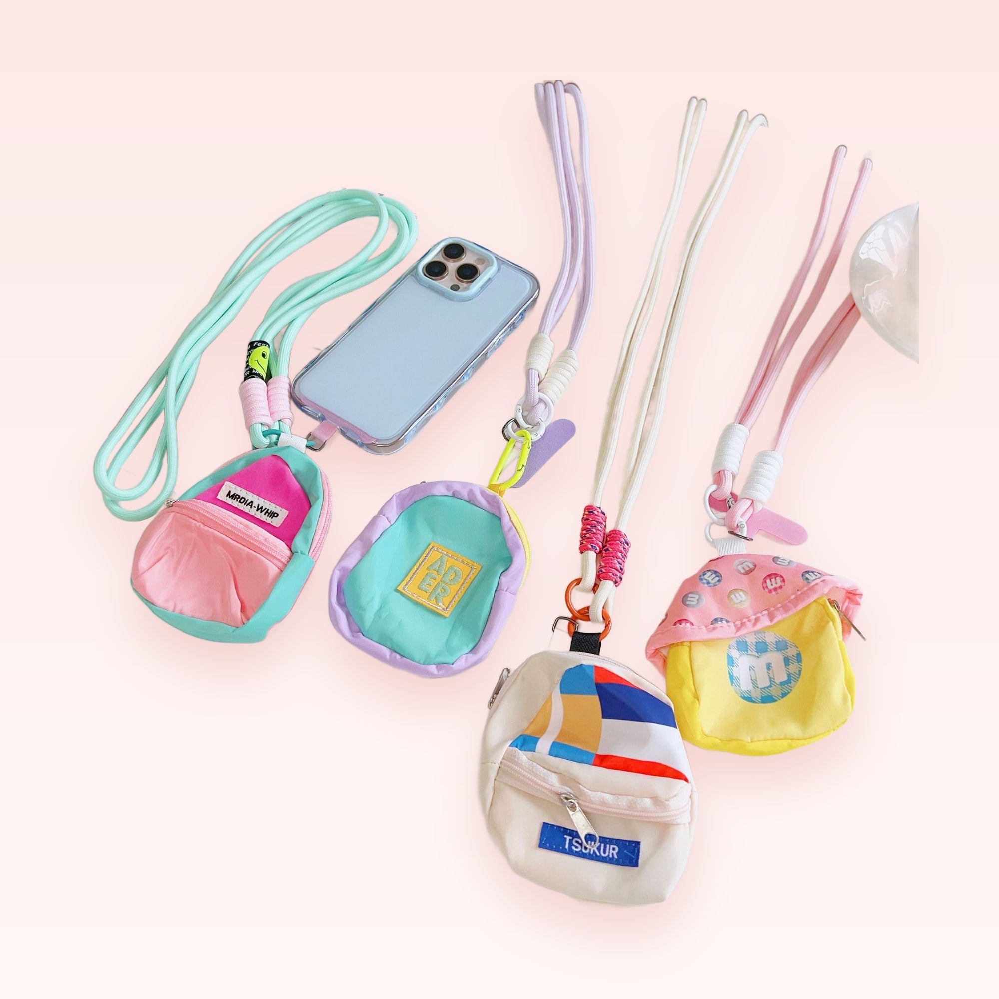 Pastel Mini Backpack Phone Lanyard | Cute Crossbody Strap with Pouch