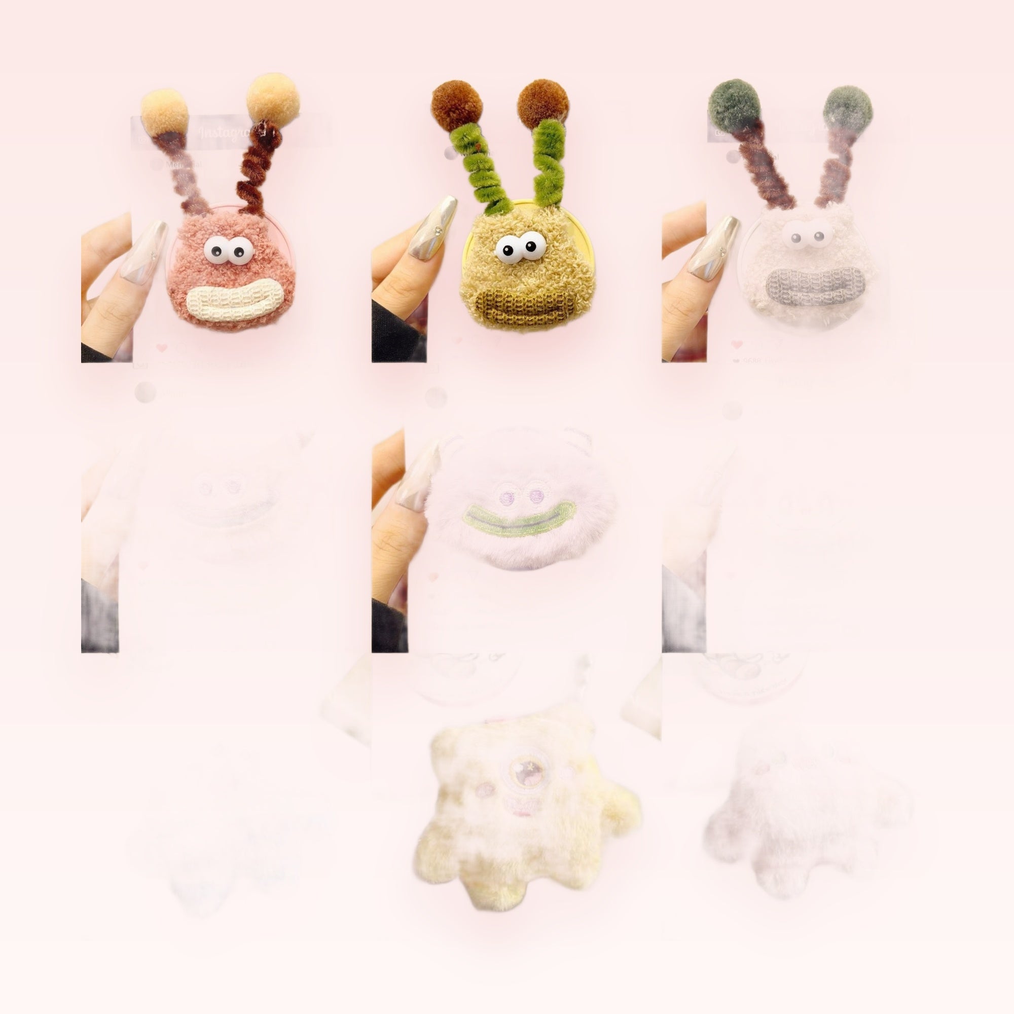 Kawaii Fluffy Monster Phone Grip | Cute Plush Pop Socket Stand