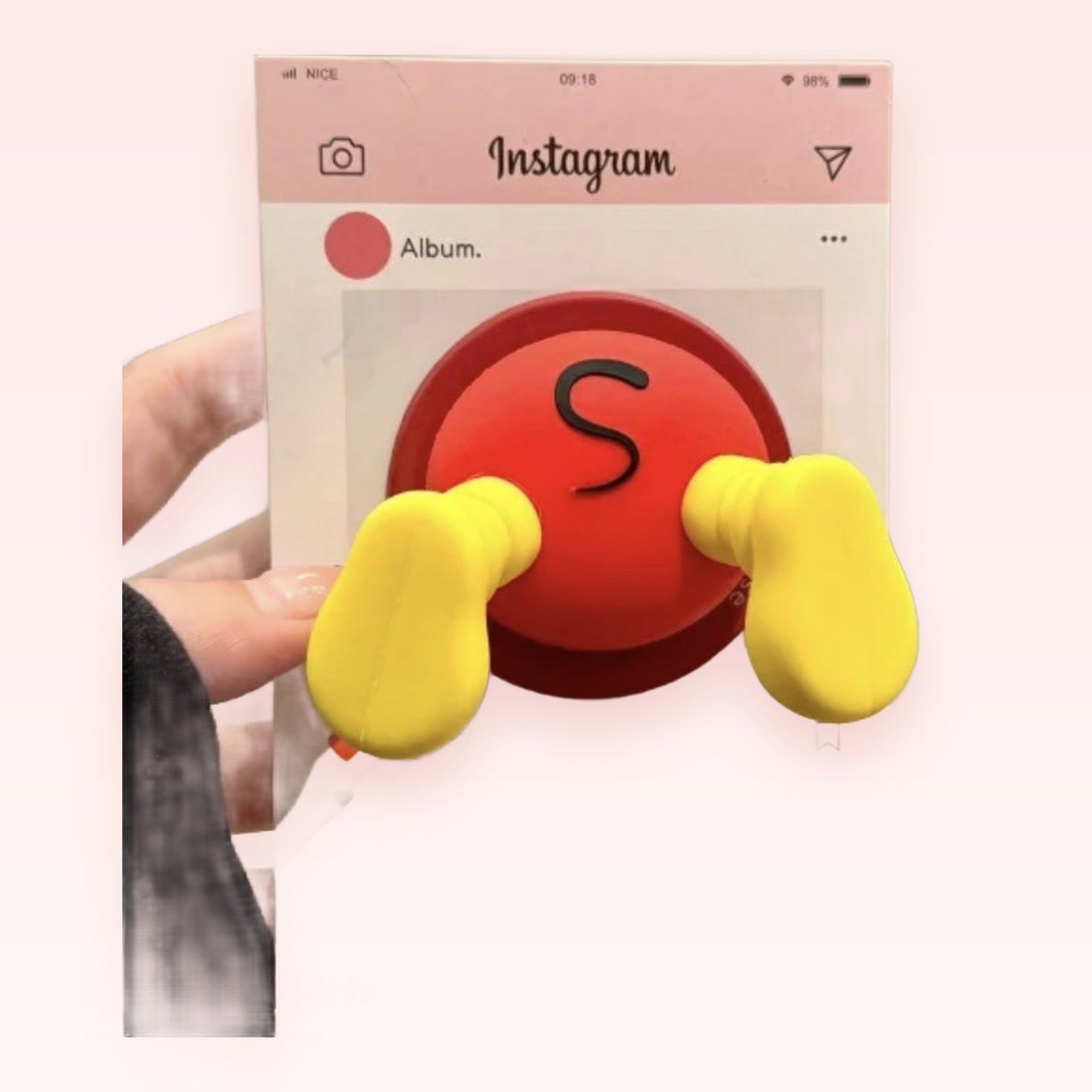 Cute Red & Yellow Cartoon Character Phone Grip | Kawaii Pop Socket Stand