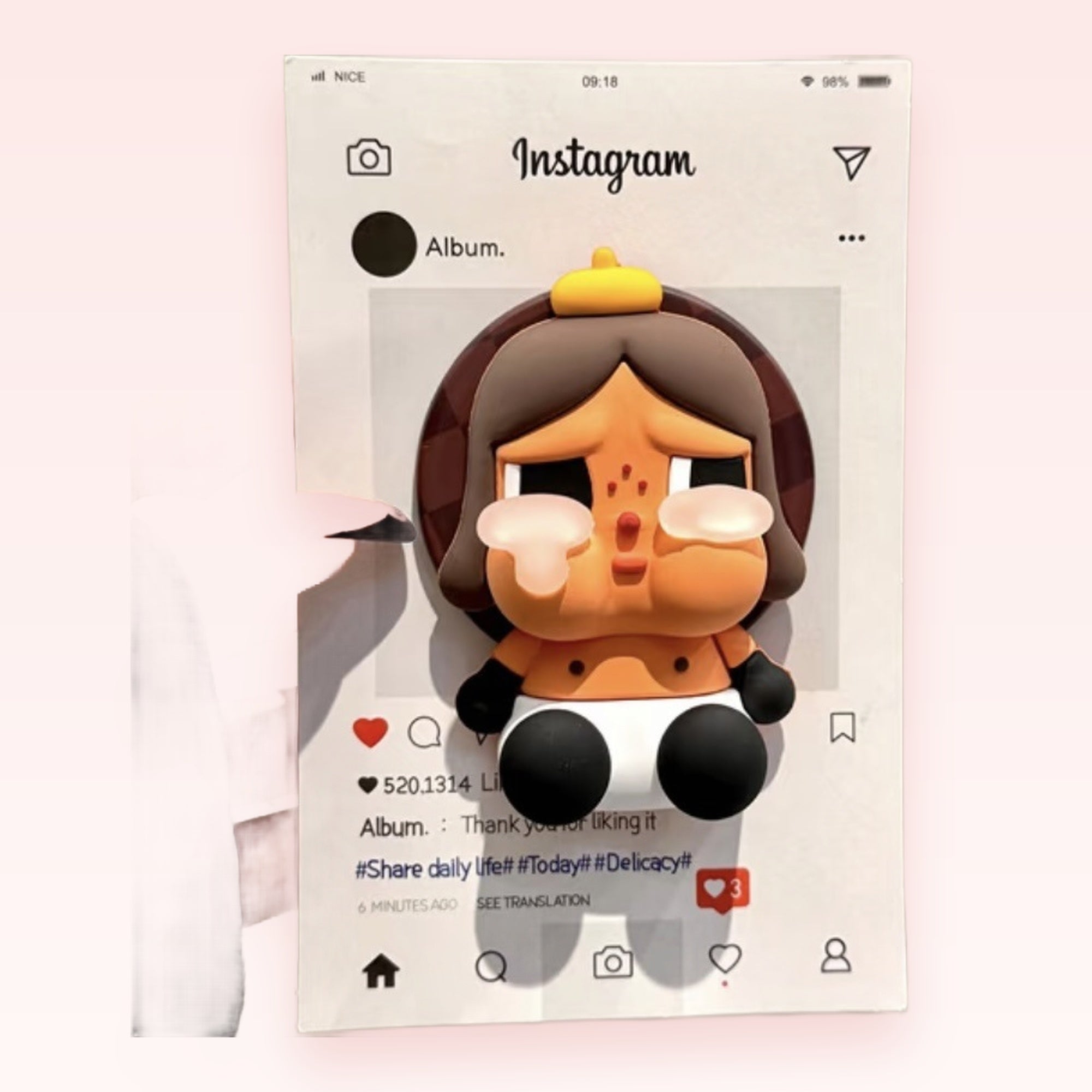 Crying Baby Instagram Post Phone Grip | Kawaii Pop Socket Stand