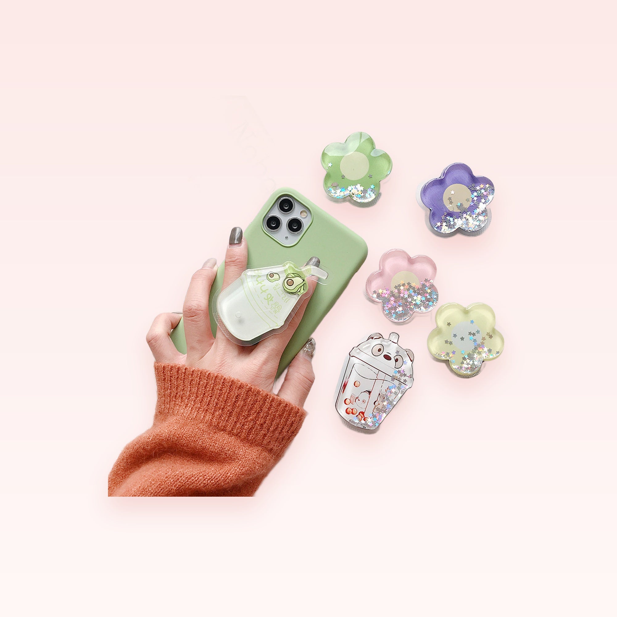 Kawaii Glitter Phone Grip Stand | Cute Pop Socket Holder