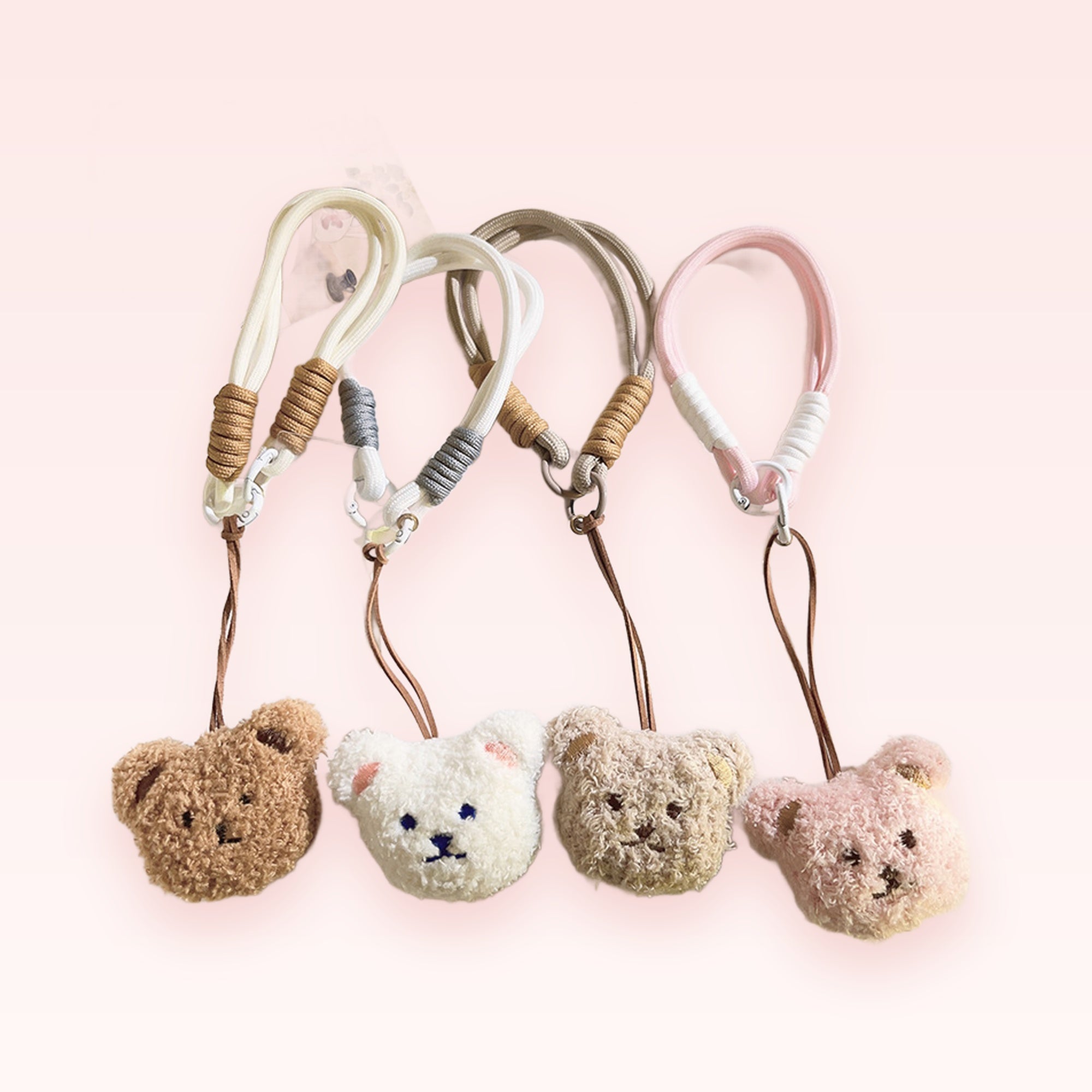 Cute Teddy Bear Phone Charm Wrist Strap | Fluffy Animal Lanyard