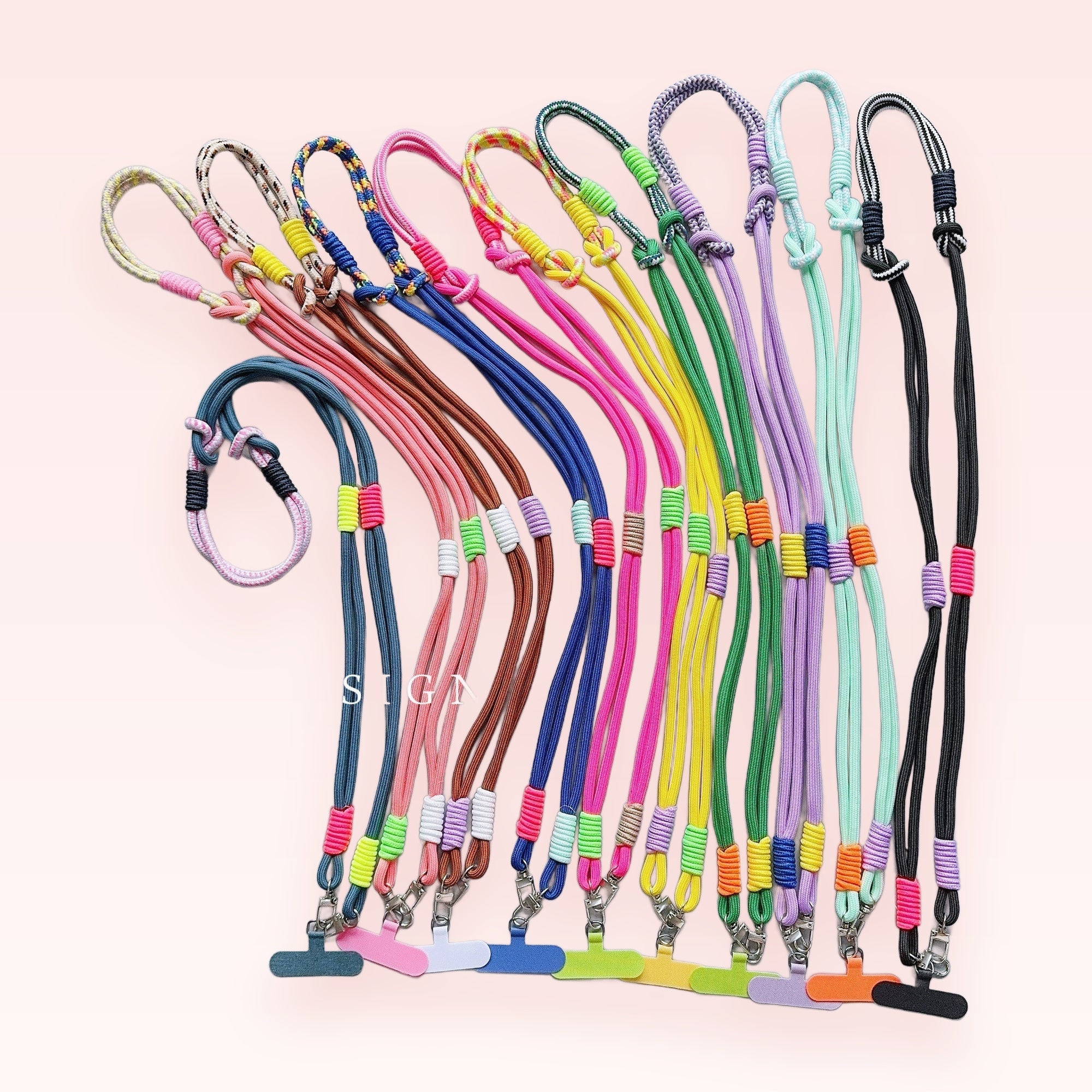 Colorful Braided Lanyard Phone Charm | Adjustable Neck Strap with Phone Patch