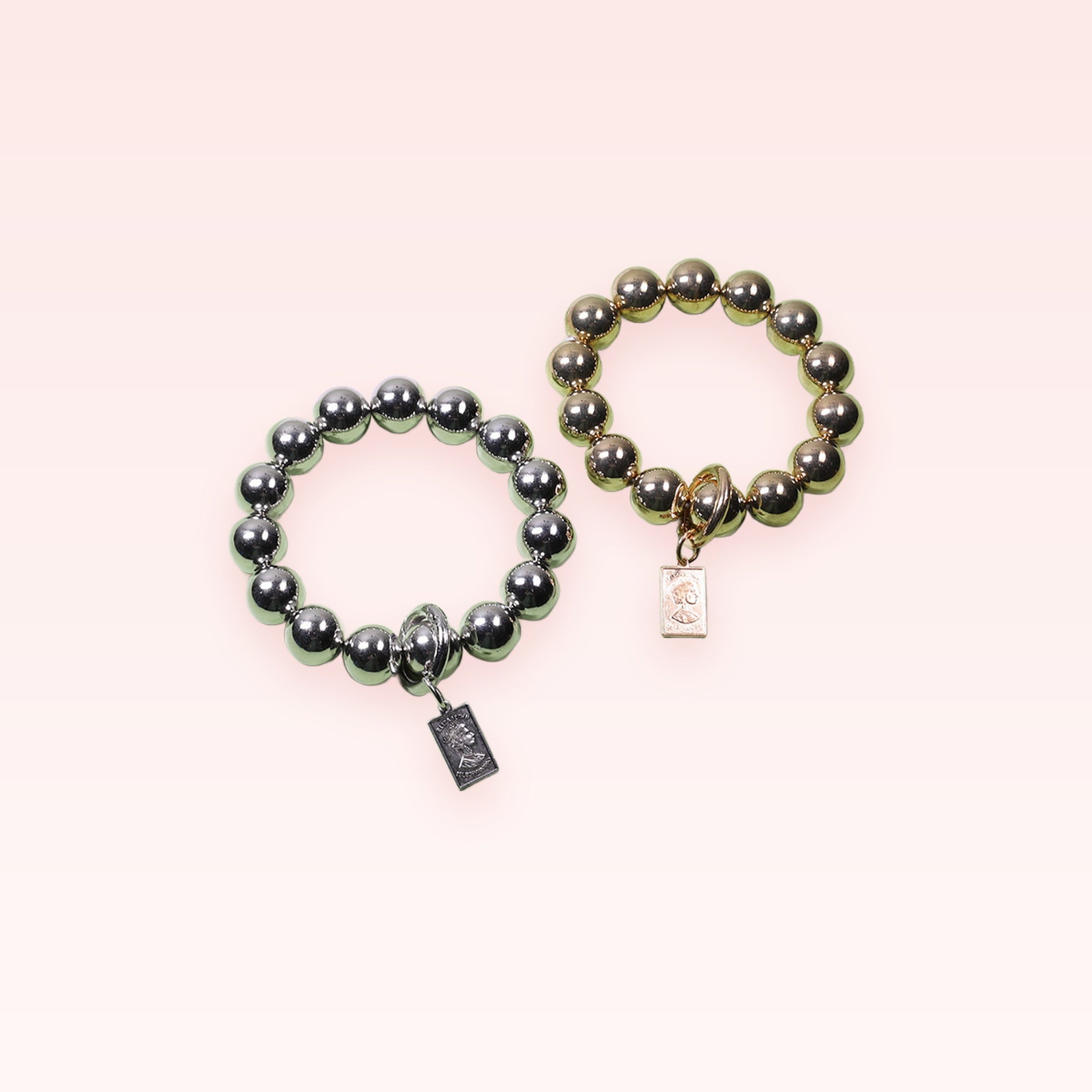 Chunky Metallic Bead Phone Charm Strap | Gold & Silver Lanyard
