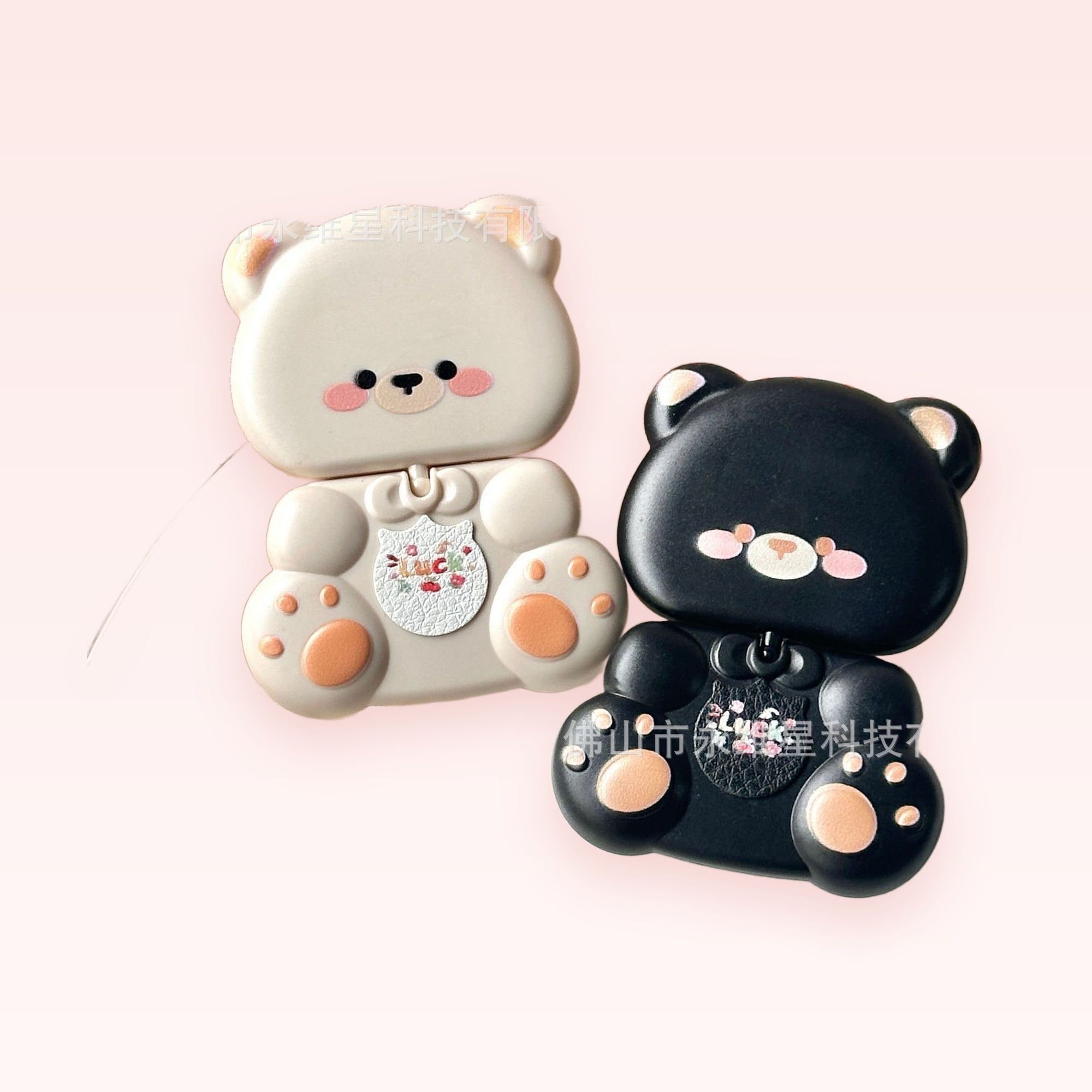 Cute Bear Phone Grip | Kawaii Black & White Pop Socket Stand