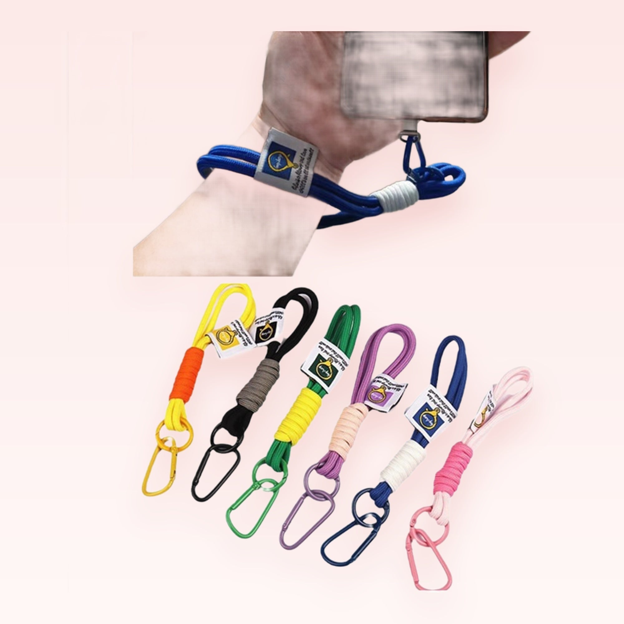 Colorful Paracord Wrist Phone Charm Lanyard with Carabiner Clip | Durable Hand Strap
