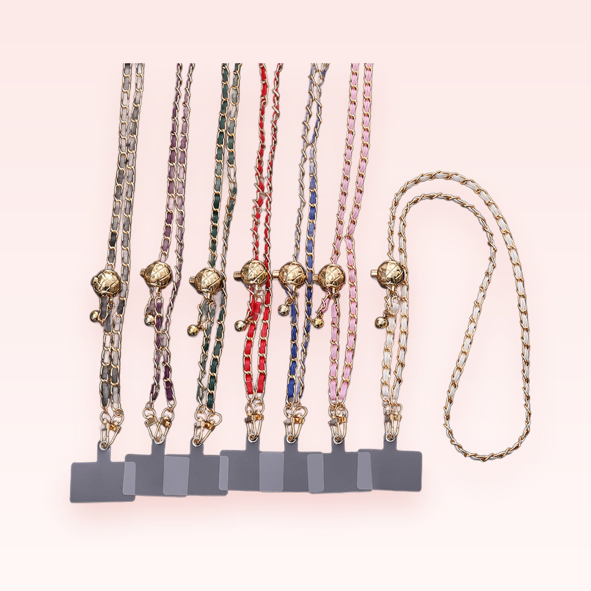Chic Gold Chain & Leather Phone Lanyard | Adjustable Crossbody Strap