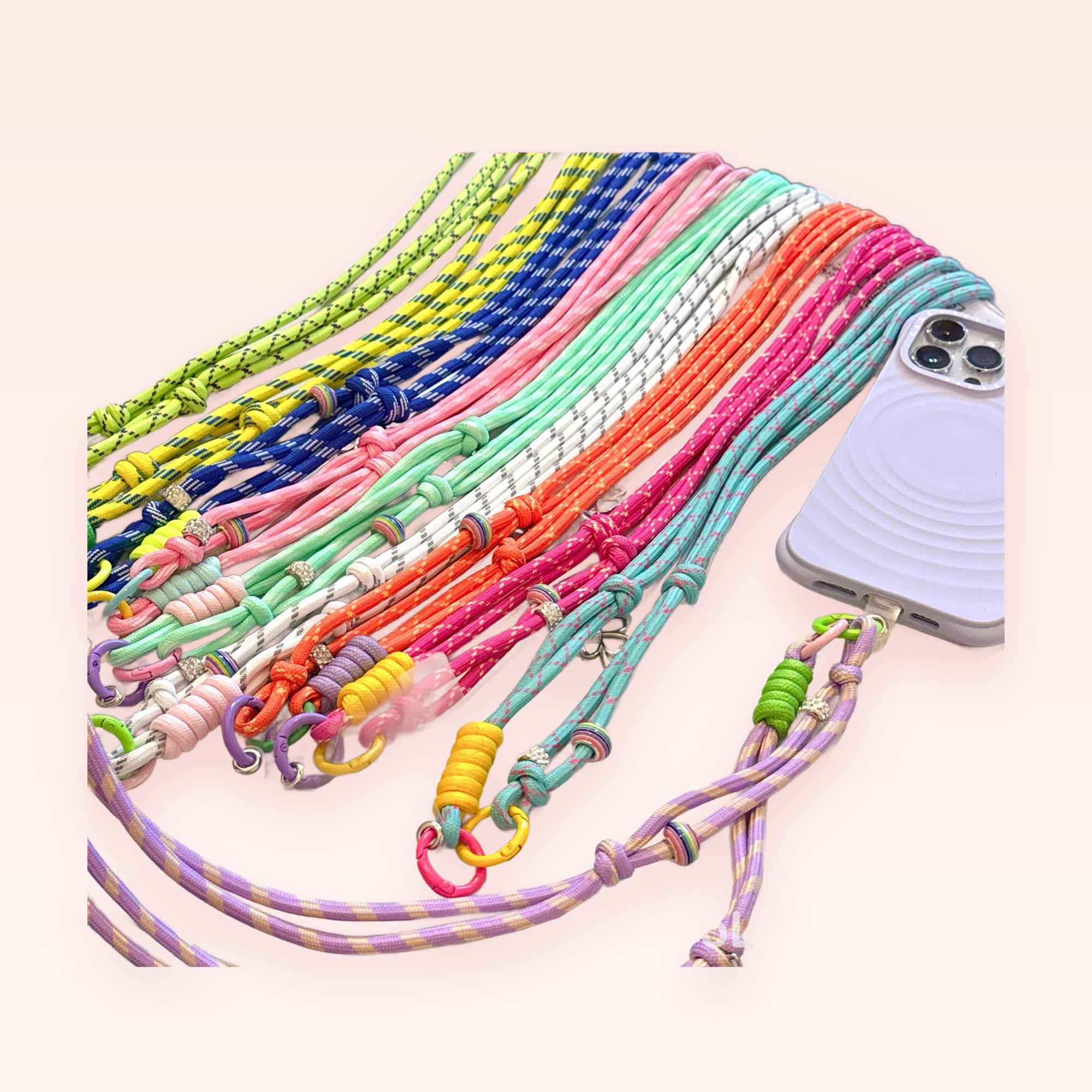 Colorful Braided Rope Phone Lanyard | Y2K Aesthetic Crossbody Phone Strap