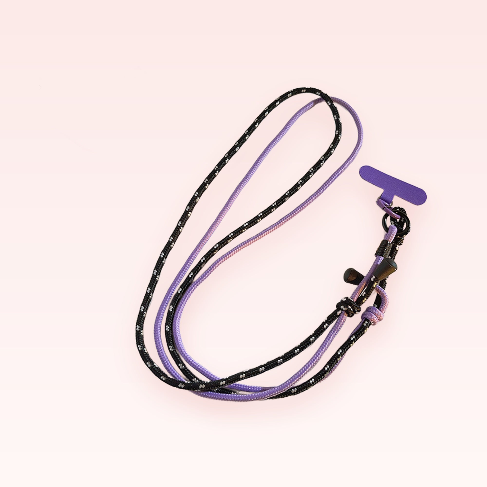Black & Purple Braided Phone Lanyard | Adjustable Crossbody Phone Strap