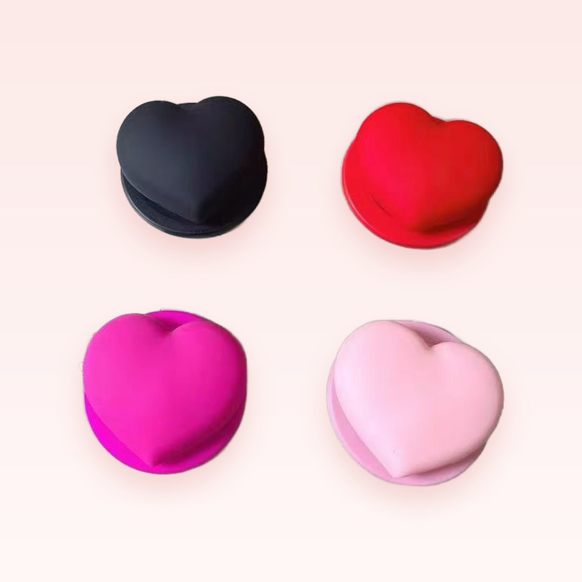 Cute Heart Phone Grip | Kawaii Pop Socket Stand in Black, Red, Pink