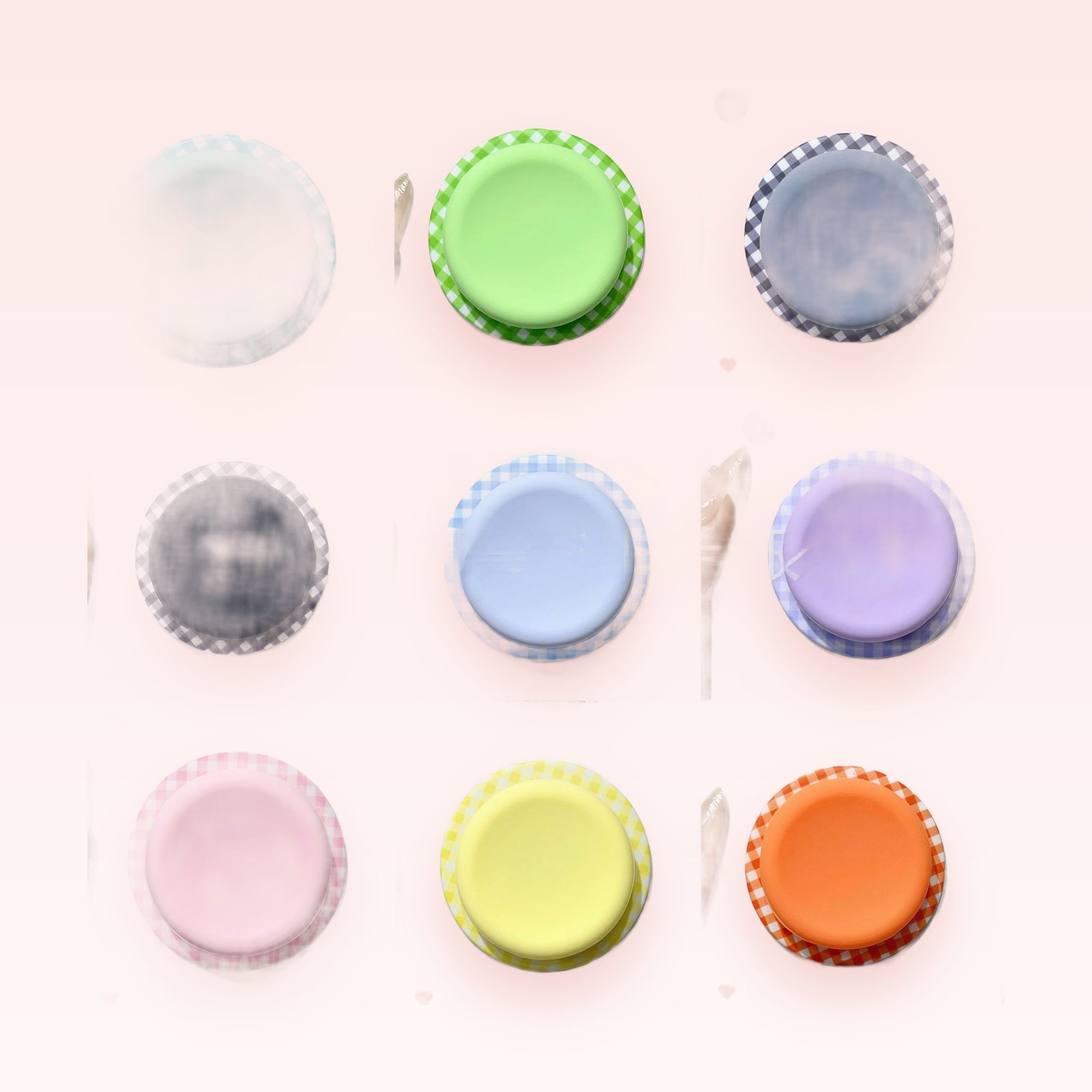 Gingham Check Silicone Phone Grip | Cute Pastel Pop Socket Stand for iPhone & Android