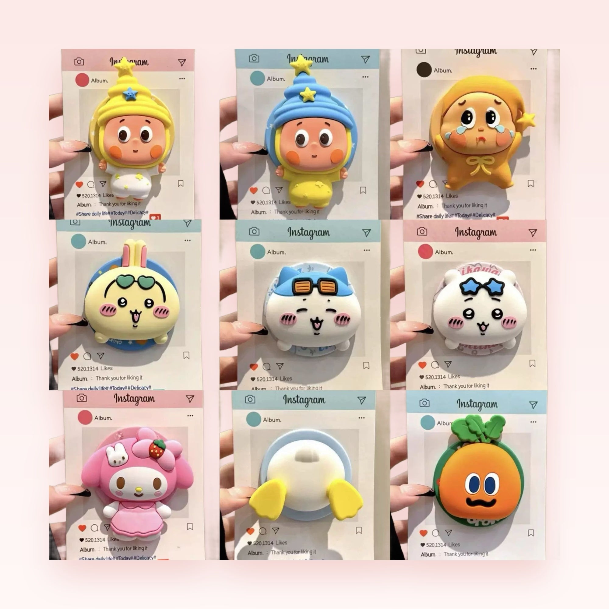 Kawaii Cartoon Character Phone Grip Collection | Cute Silicone Pop Socket Stand