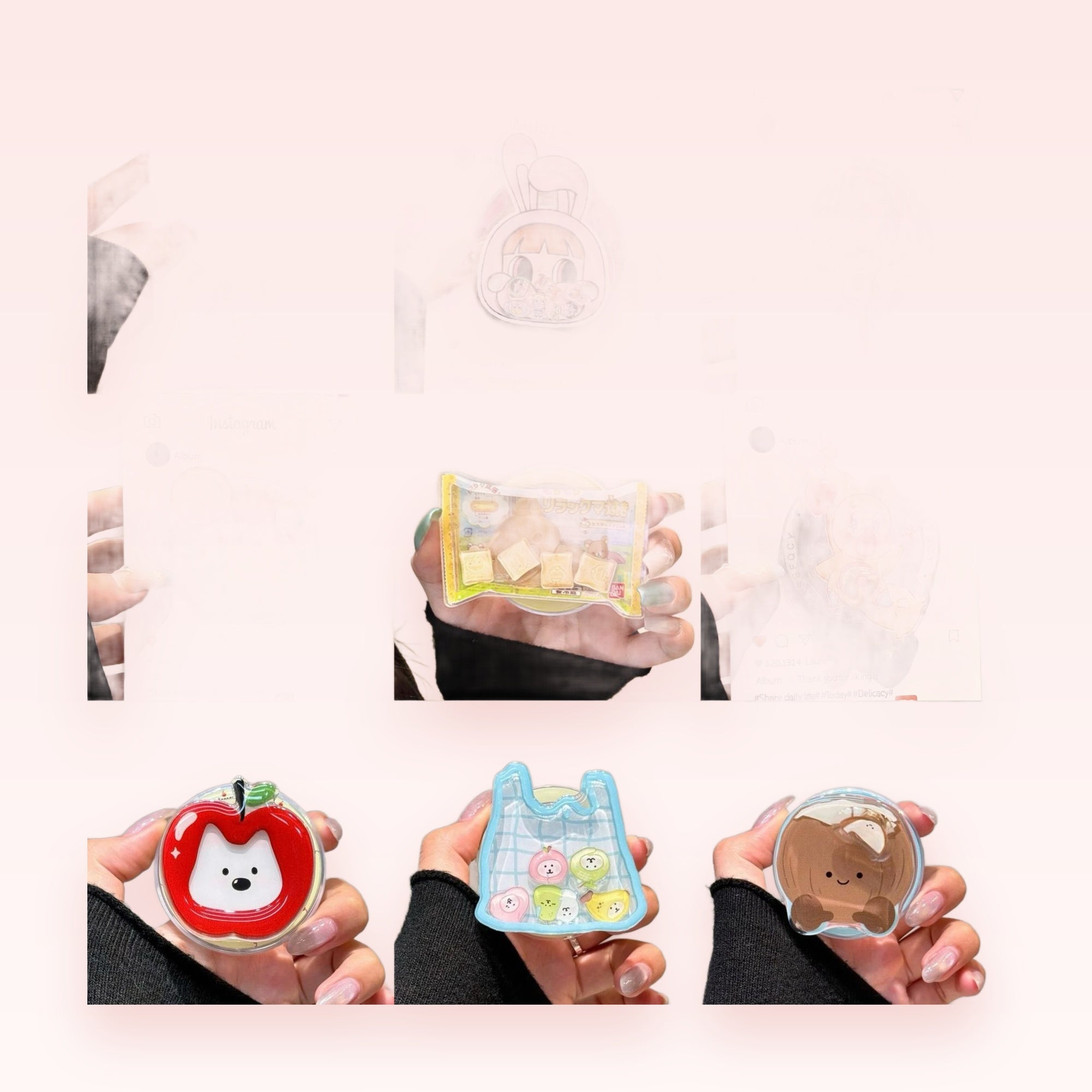 Kawaii Anime Character & Food Phone Grips | Cute Acrylic Pop Socket Stands