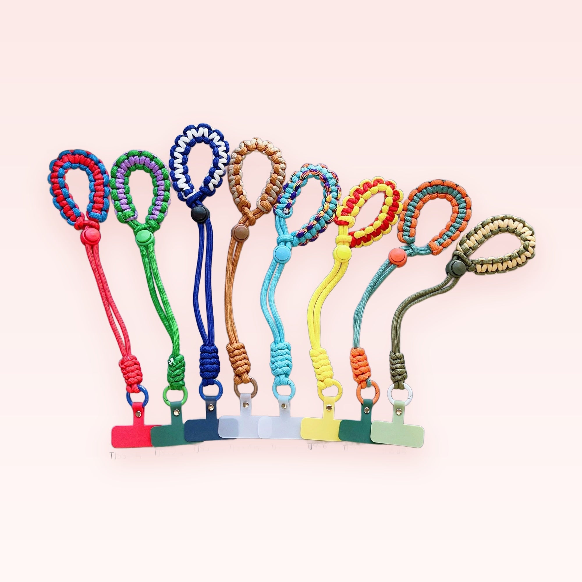 Colorful Braided Paracord Phone Charm Wristlet | Aesthetic Woven Lanyard Strap