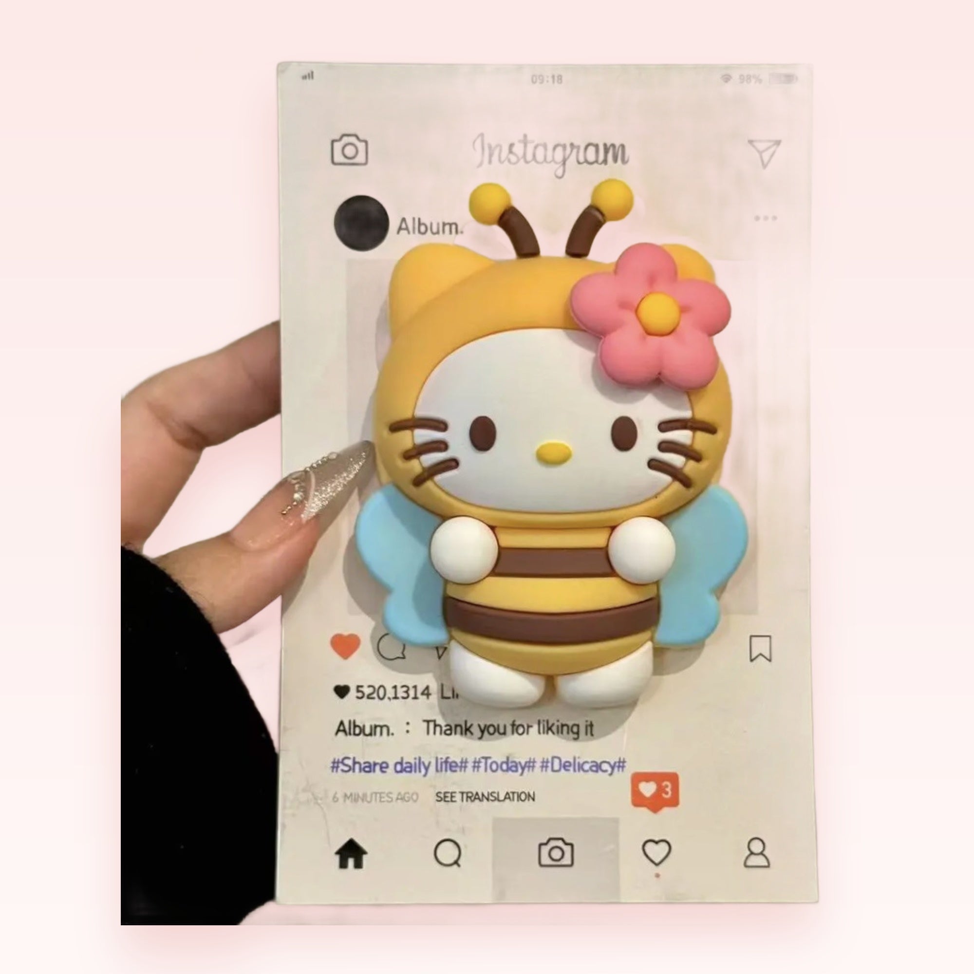Cute Hello Kitty Bee Phone Grip | Kawaii Silicone Pop Socket Stand