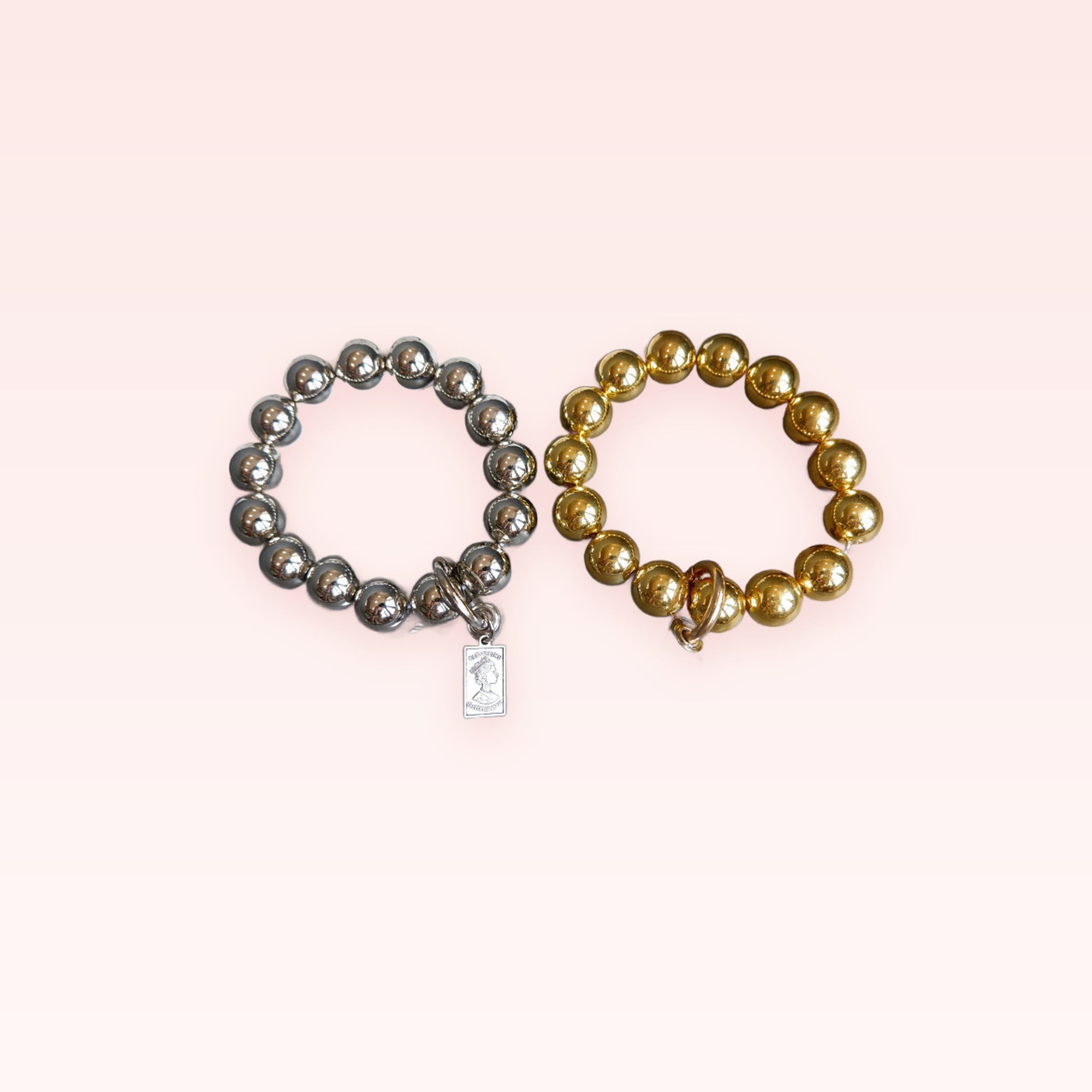 Chunky Bead Phone Charm Strap | Gold & Silver Wrist Lanyard