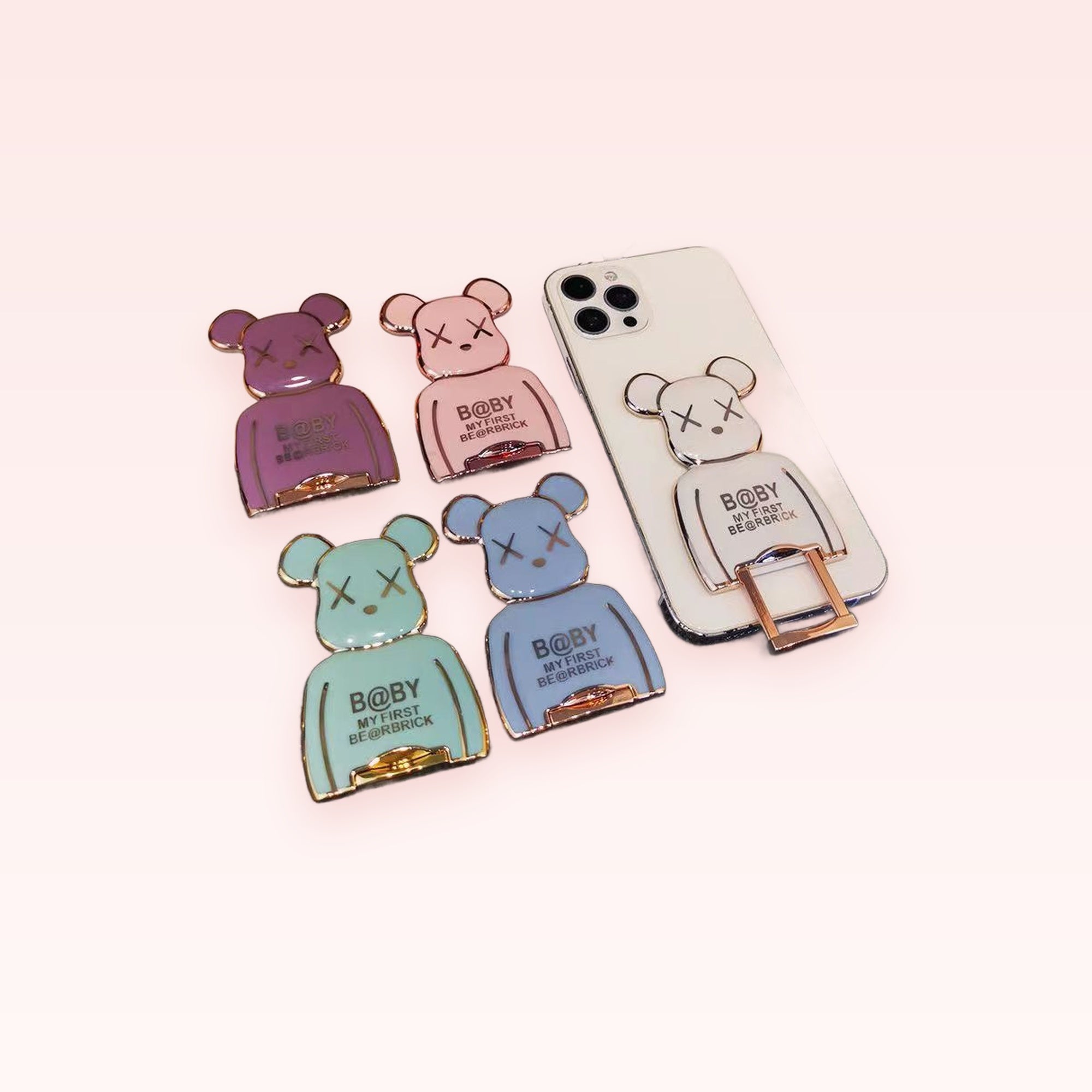 Kawaii Bear Phone Grip & Stand | Cute Pastel Phone Holder