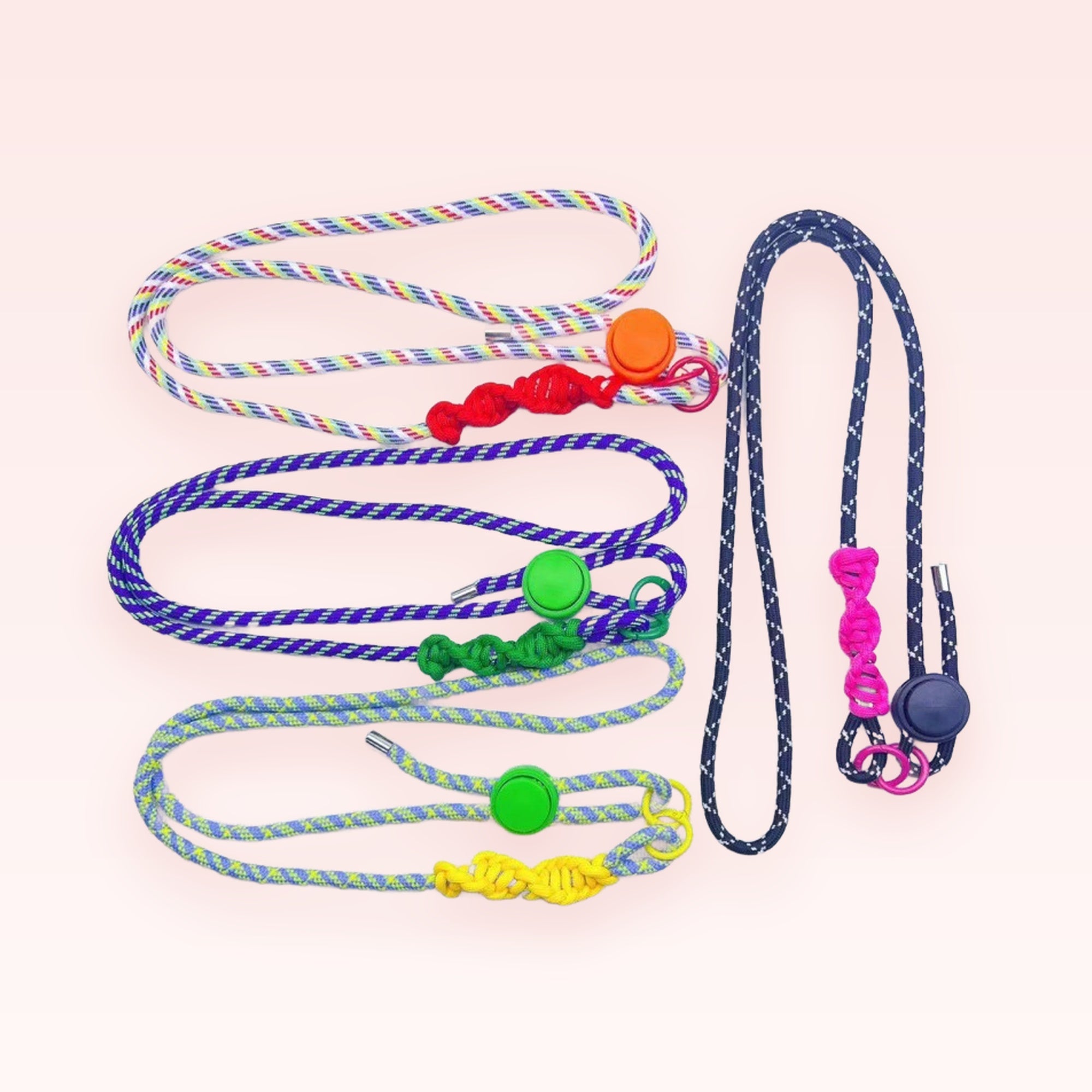 Colorful Braided Rope Phone Lanyard | Adjustable Neck Strap with Silicone Button