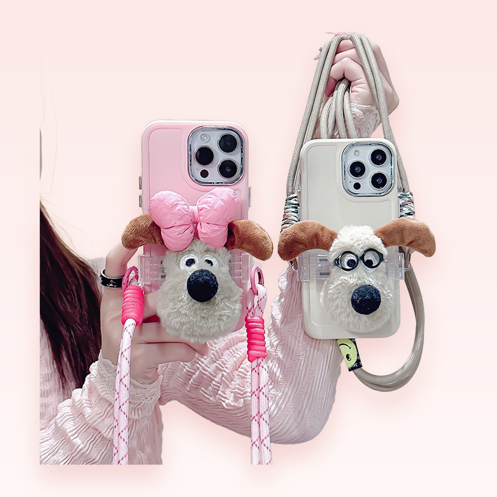 Cute Gromit Dog Phone Charm Lanyard | Plush 3D Cartoon Phone Strap