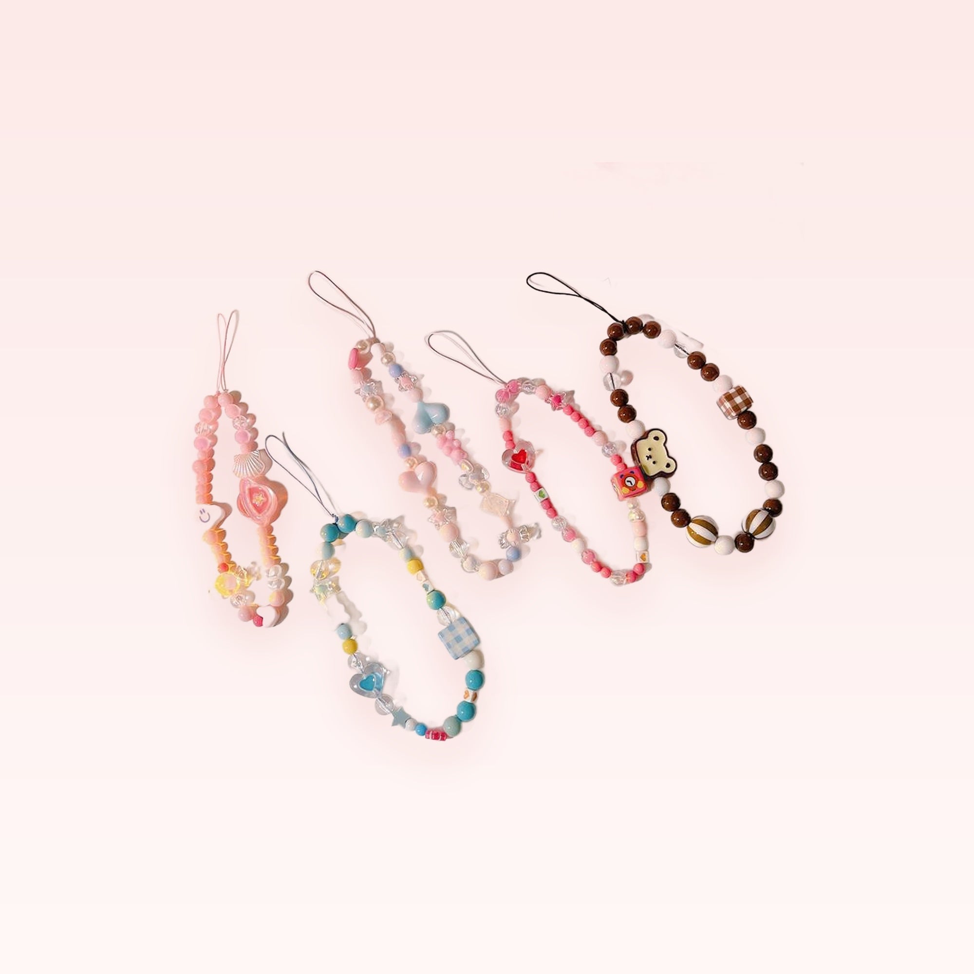 Kawaii Beaded Phone Charm Strap | Cute Wrist Lanyard for Phones