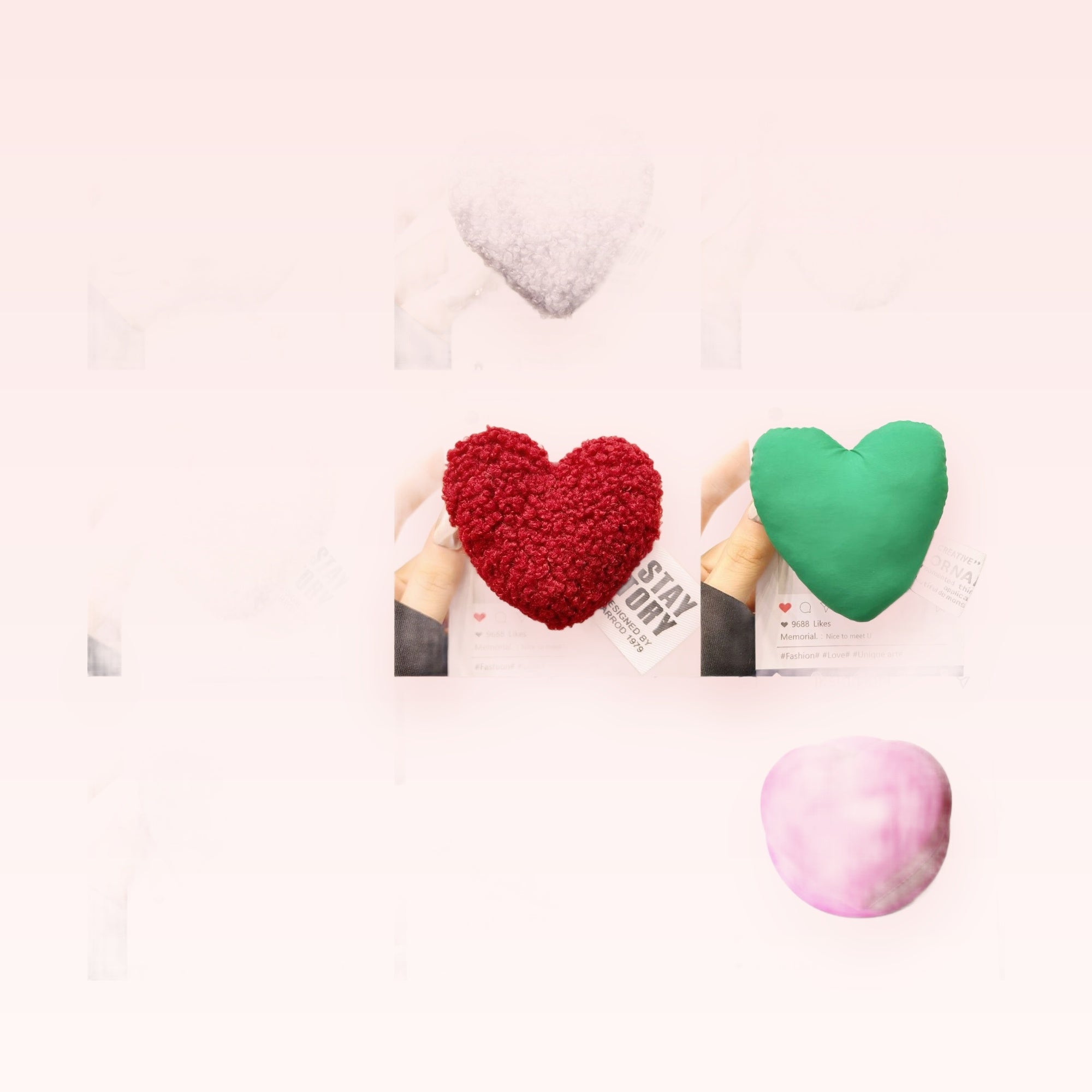 Fluffy Heart Phone Grip | Kawaii Plush Pop Socket Stand in Multiple Colors