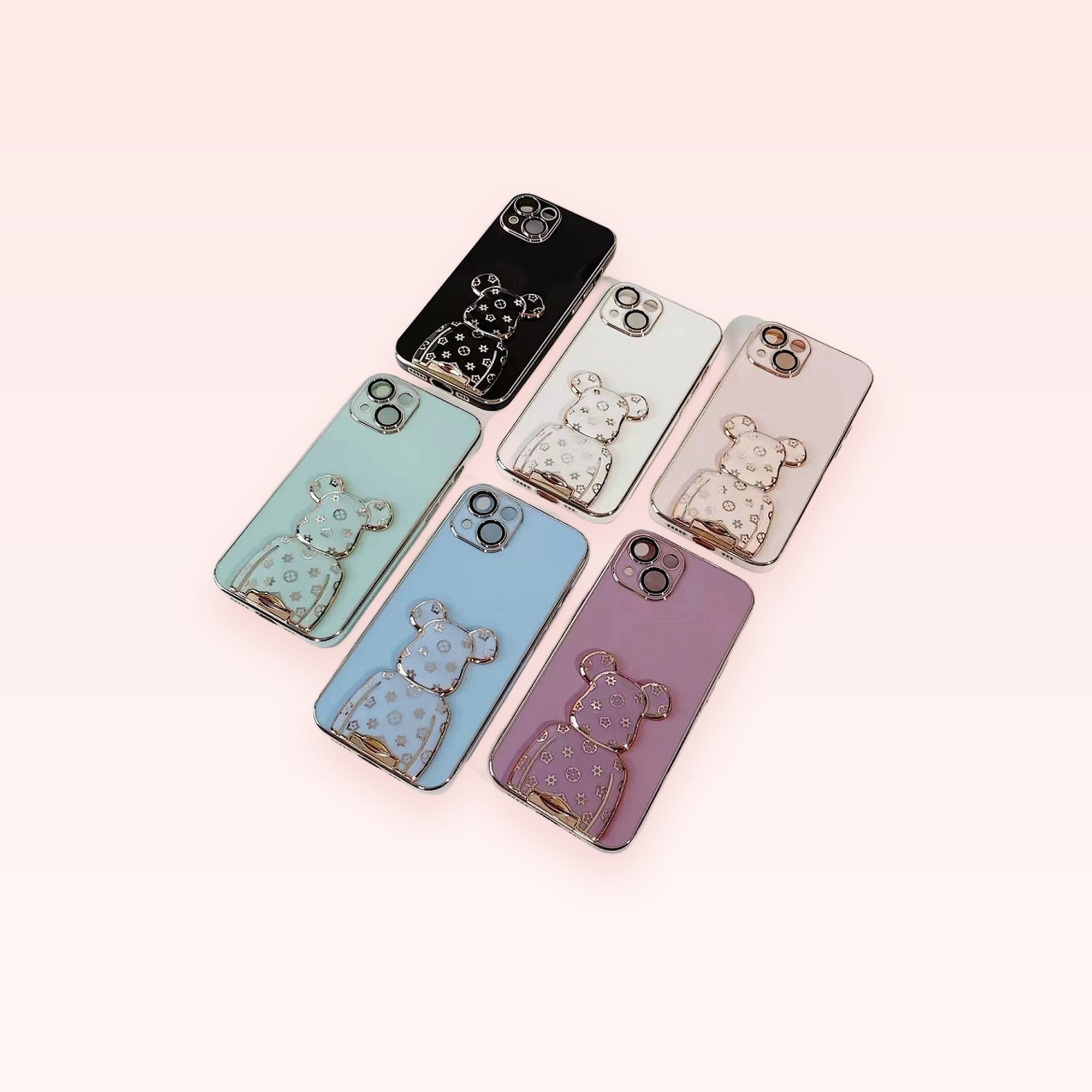 Gradient Glitter Quicksand Bracket Phone Case for iPhone | SIMPLYBUBBI Phone Charm