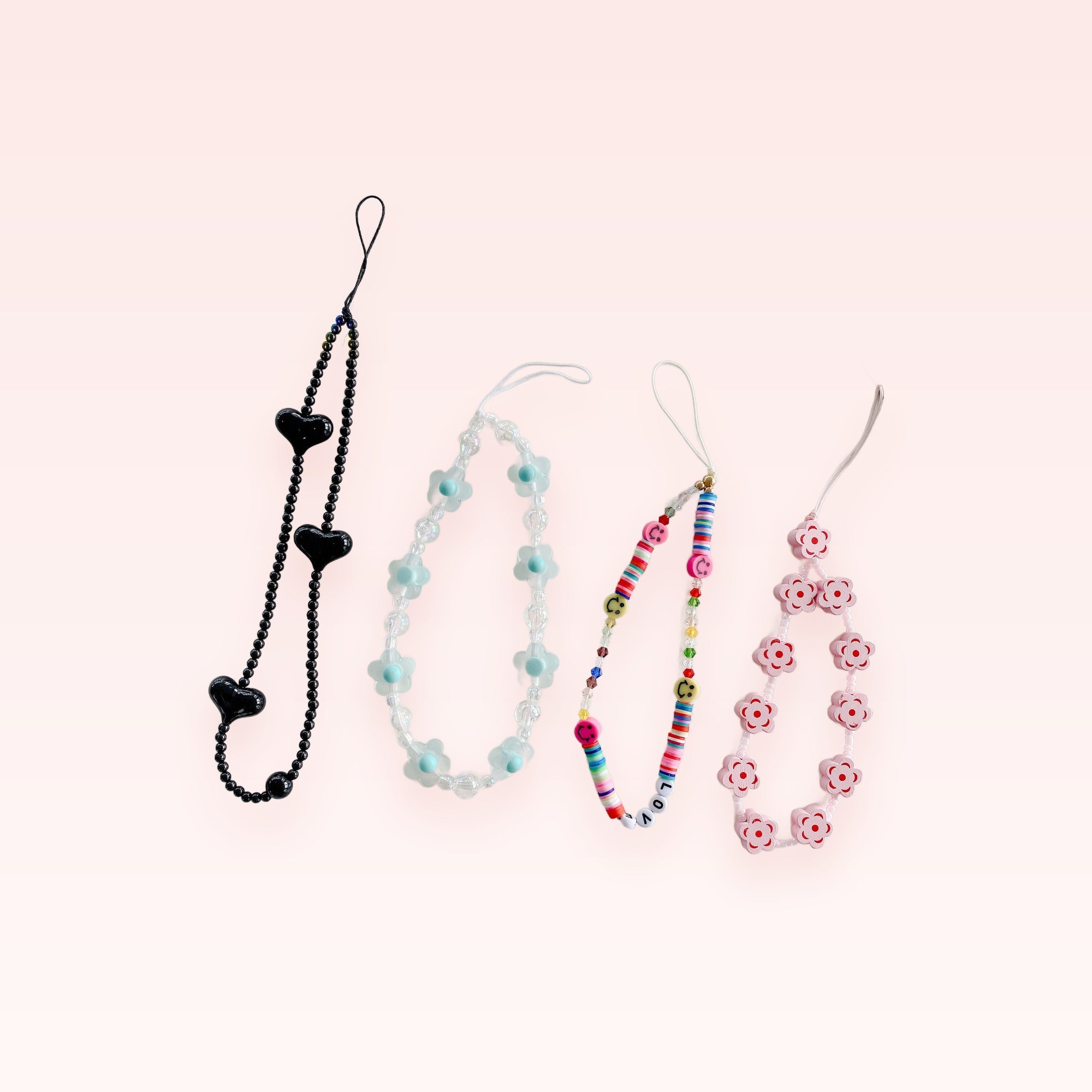 Kawaii Beaded Phone Charm Strap | Cute Wrist Lanyard