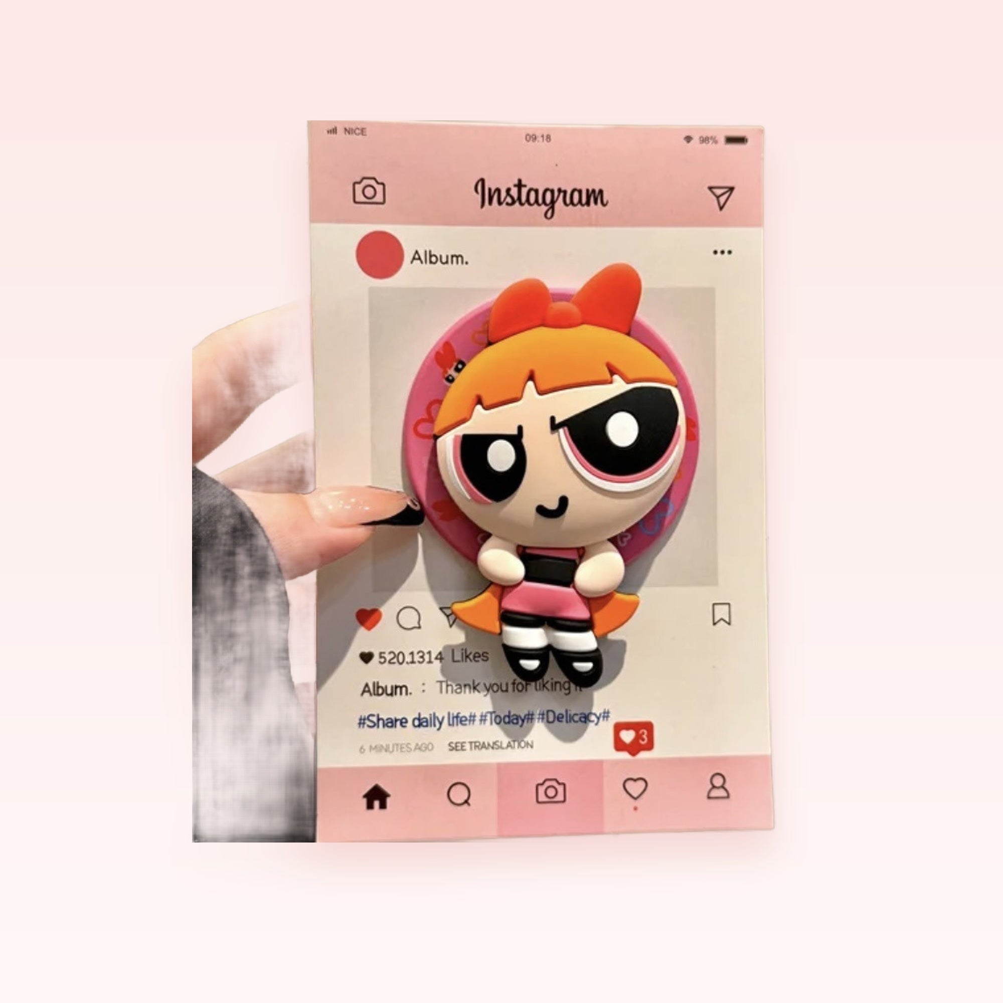Powerpuff Girls Blossom Phone Grip | Kawaii Cartoon Pop Socket Stand