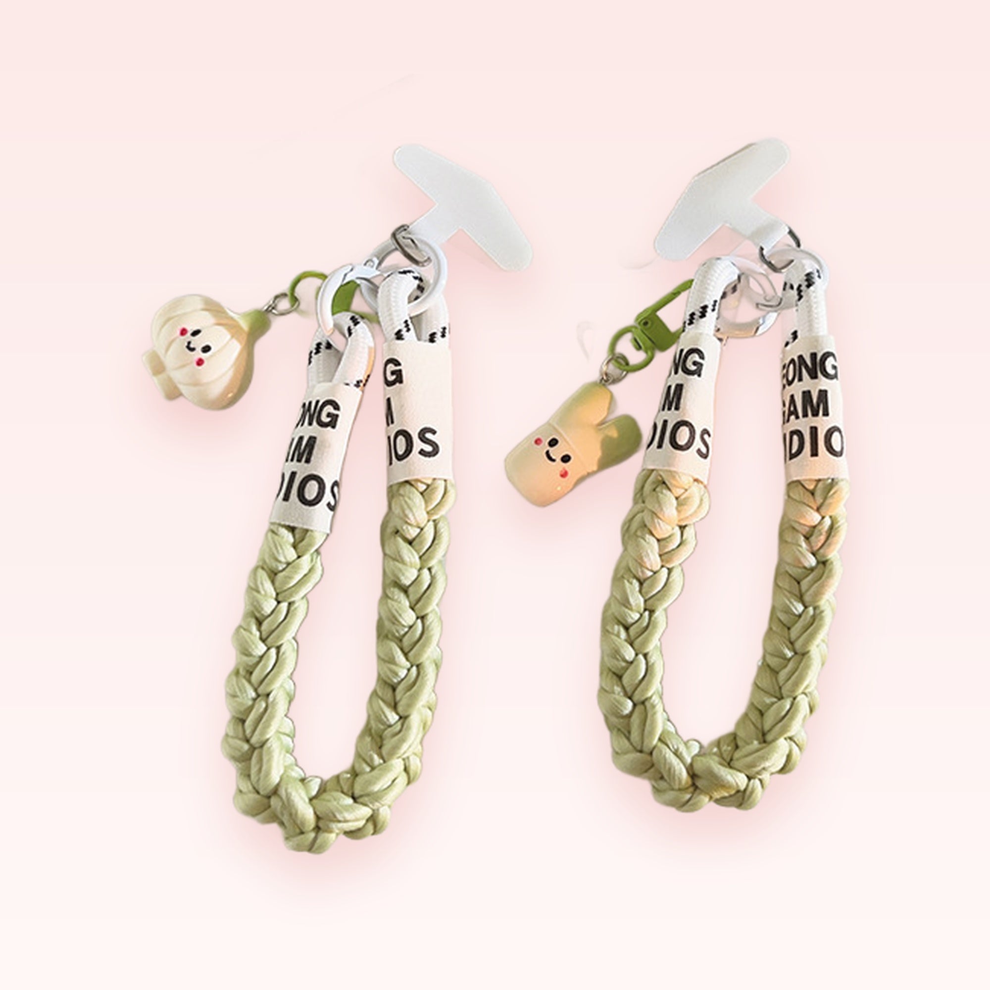 Kawaii Braided Rope Phone Charm Strap | Cute Character Wrist Lanyard
