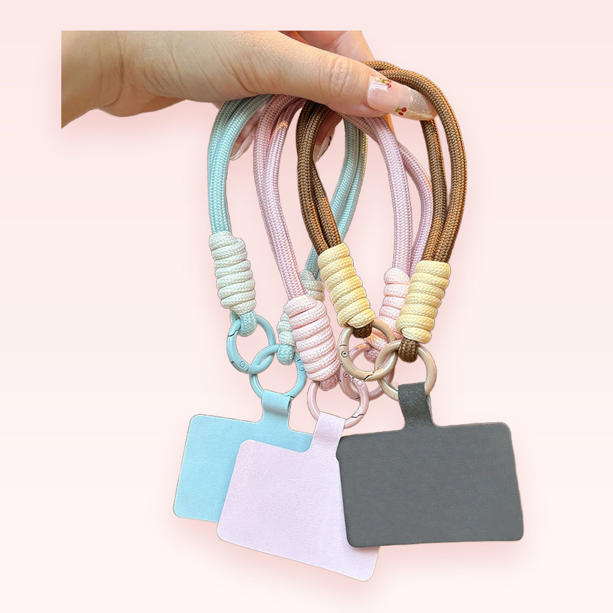Braided Rope Phone Charm Wrist Strap | Pastel Silicone Phone Lanyard